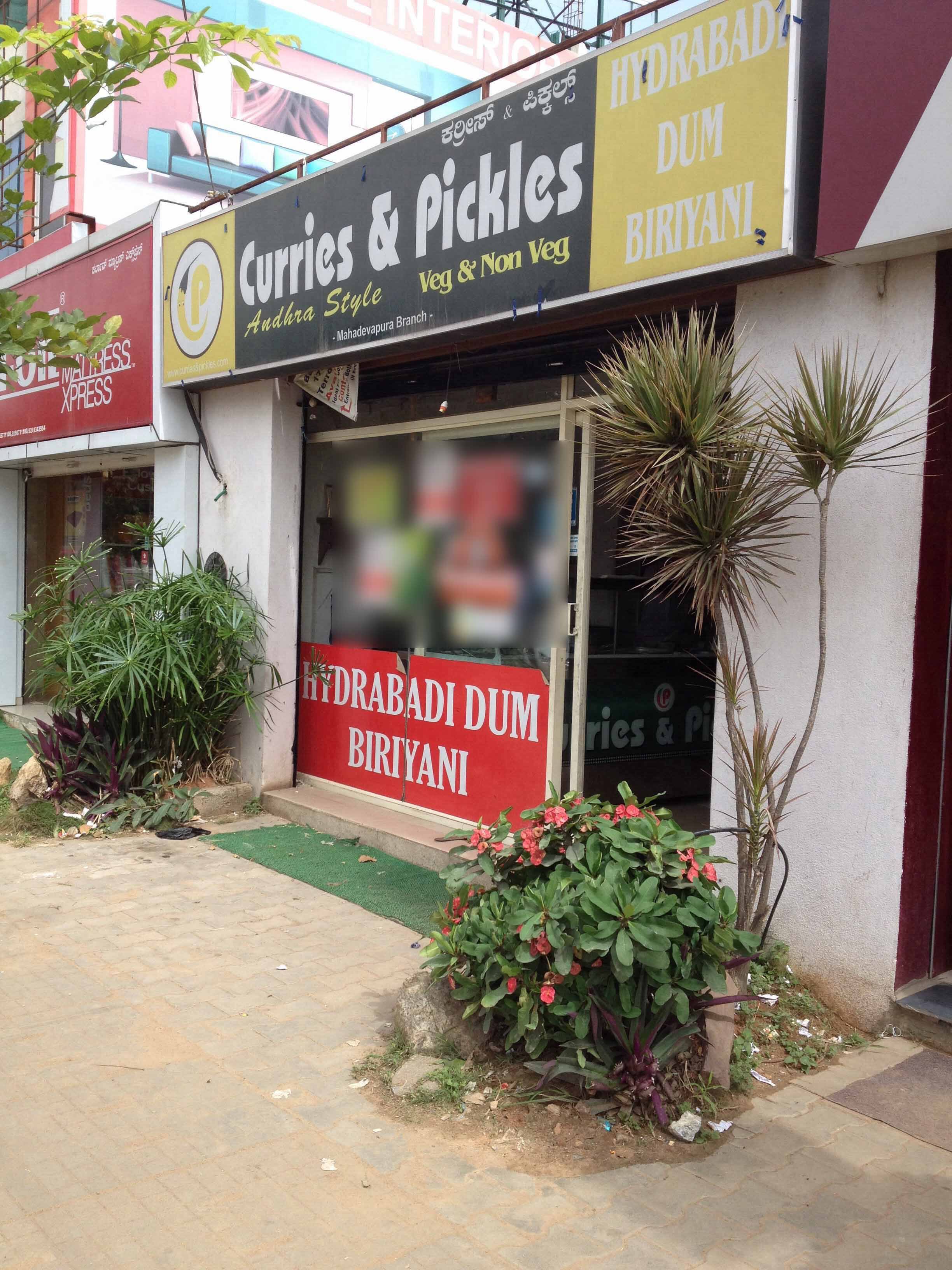 Menu of Curries And Pickles, Whitefield, Bangalore