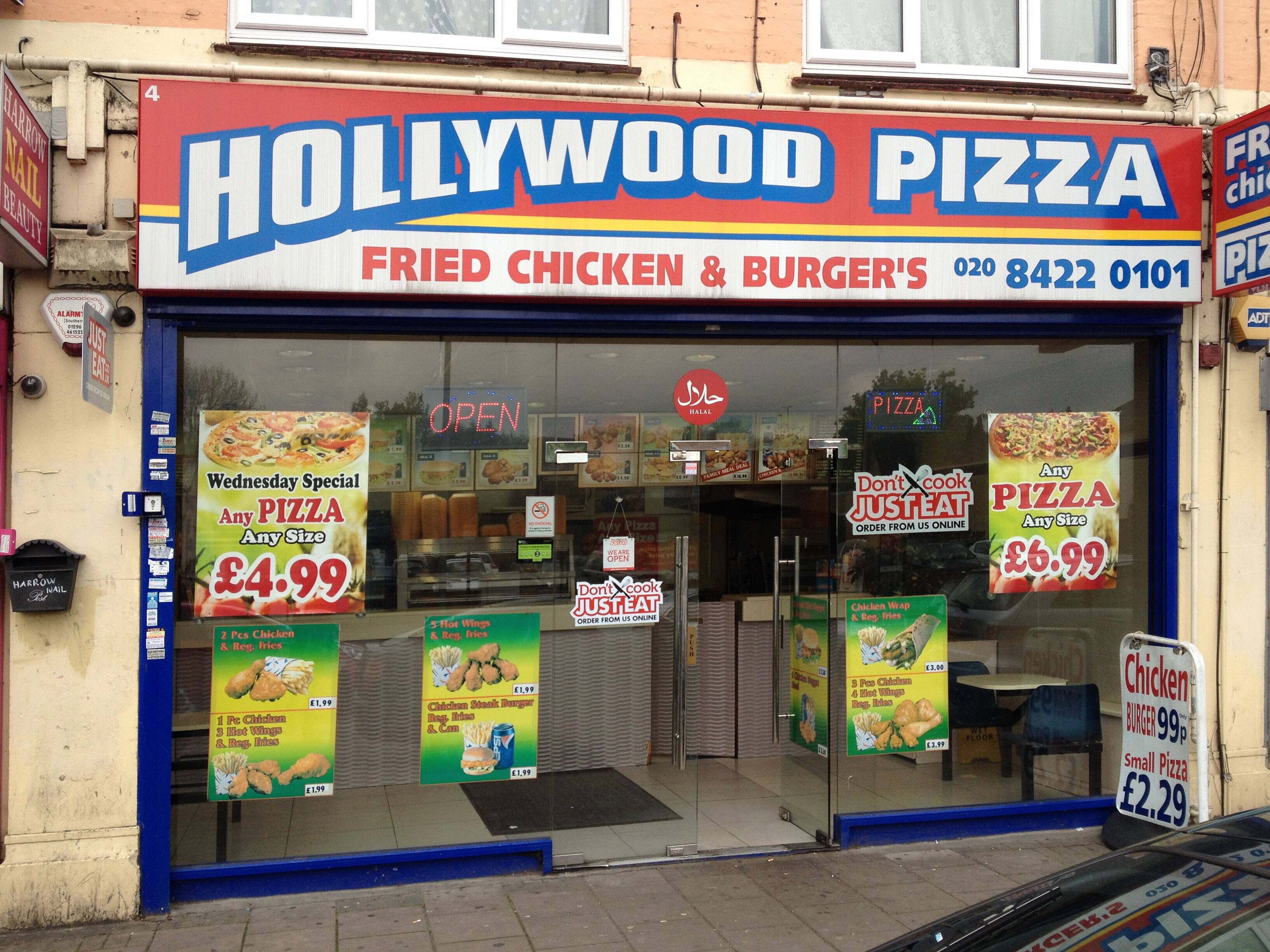 Menu of Hollywood Pizza, Harrow, London