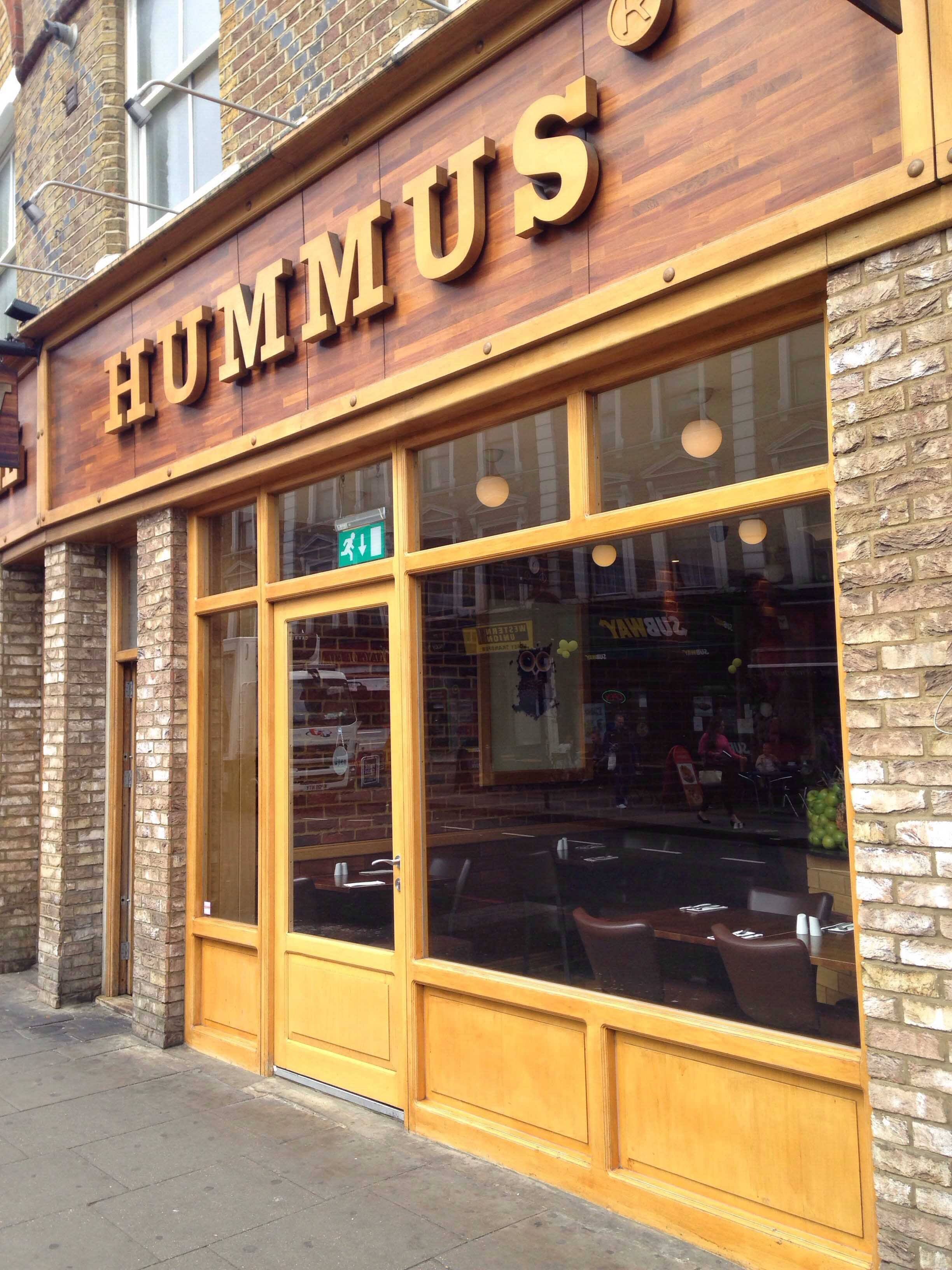 Menu of Hummus, Camden Town, London