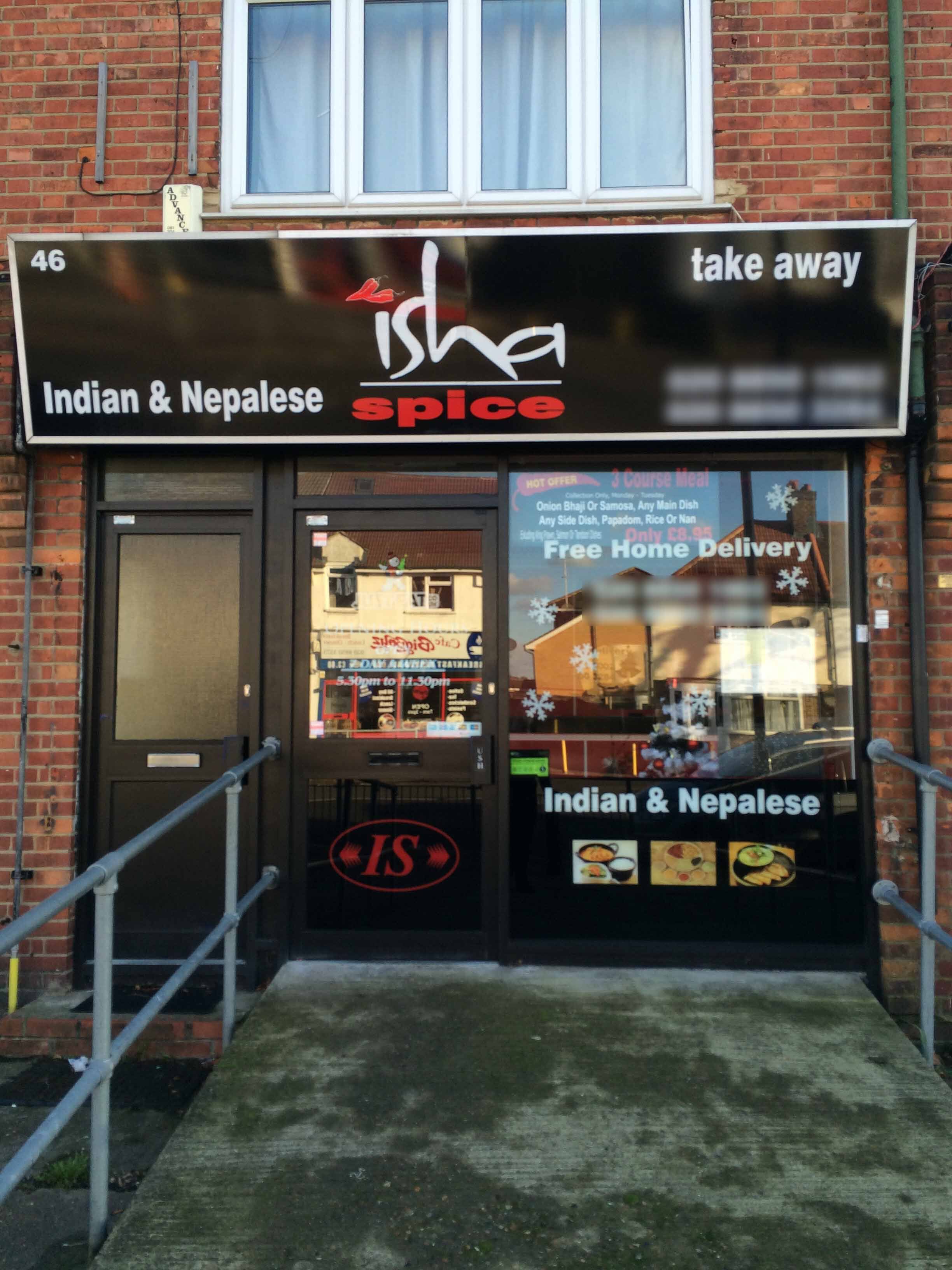 Menu of Isha Spice, New Eltham, London