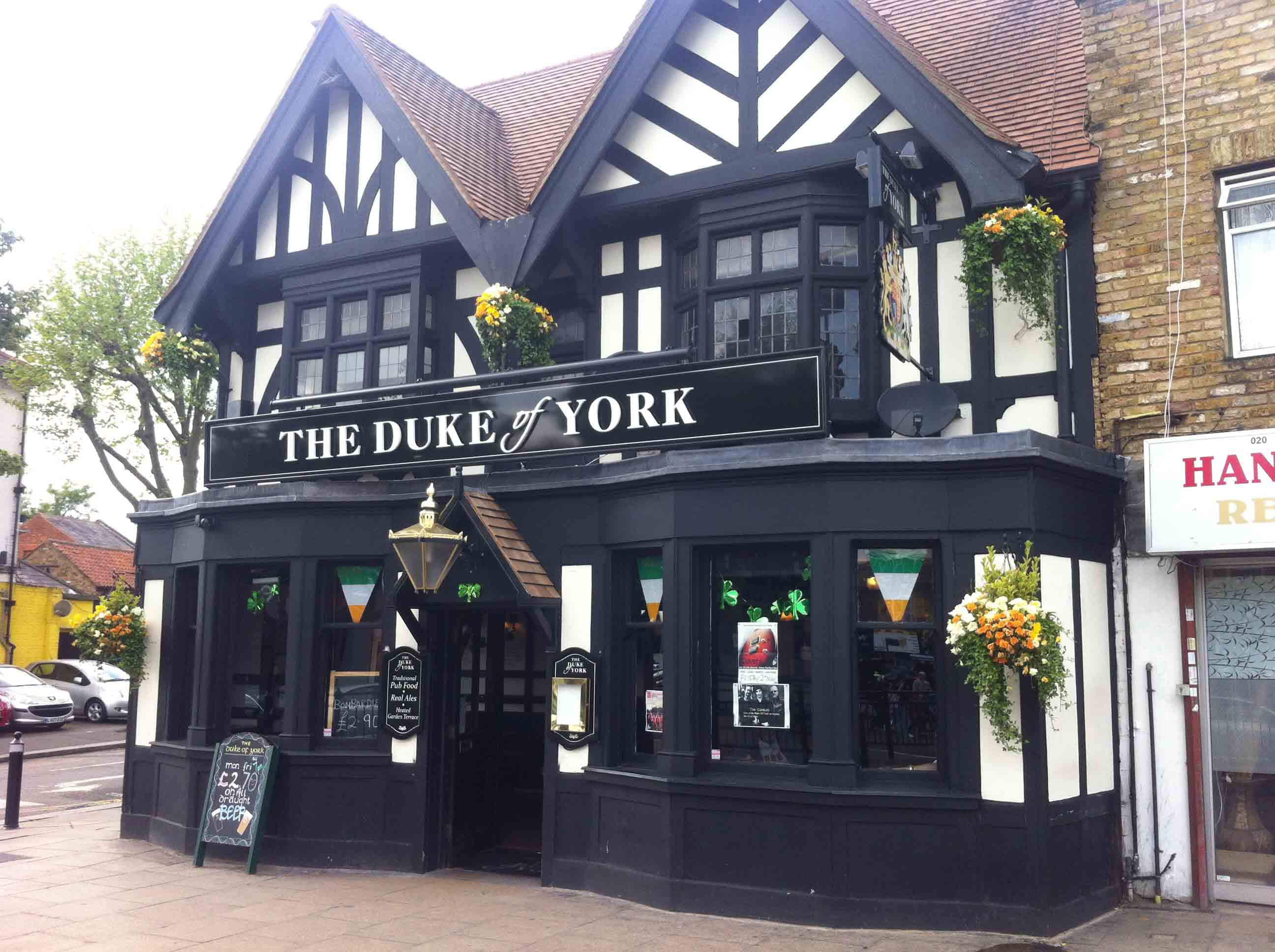 Menu of The Duke Of York, Hanwell, London