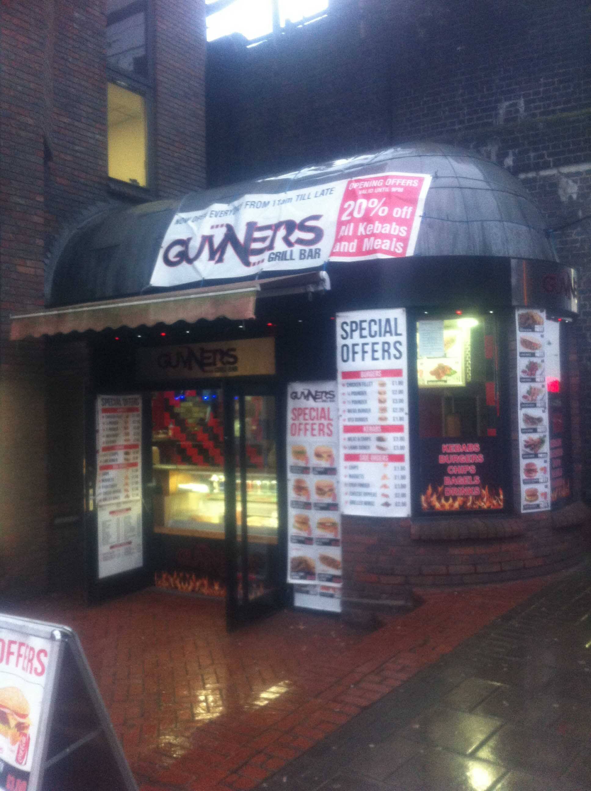 Menu of Gunners Grill Bar, Romford, London