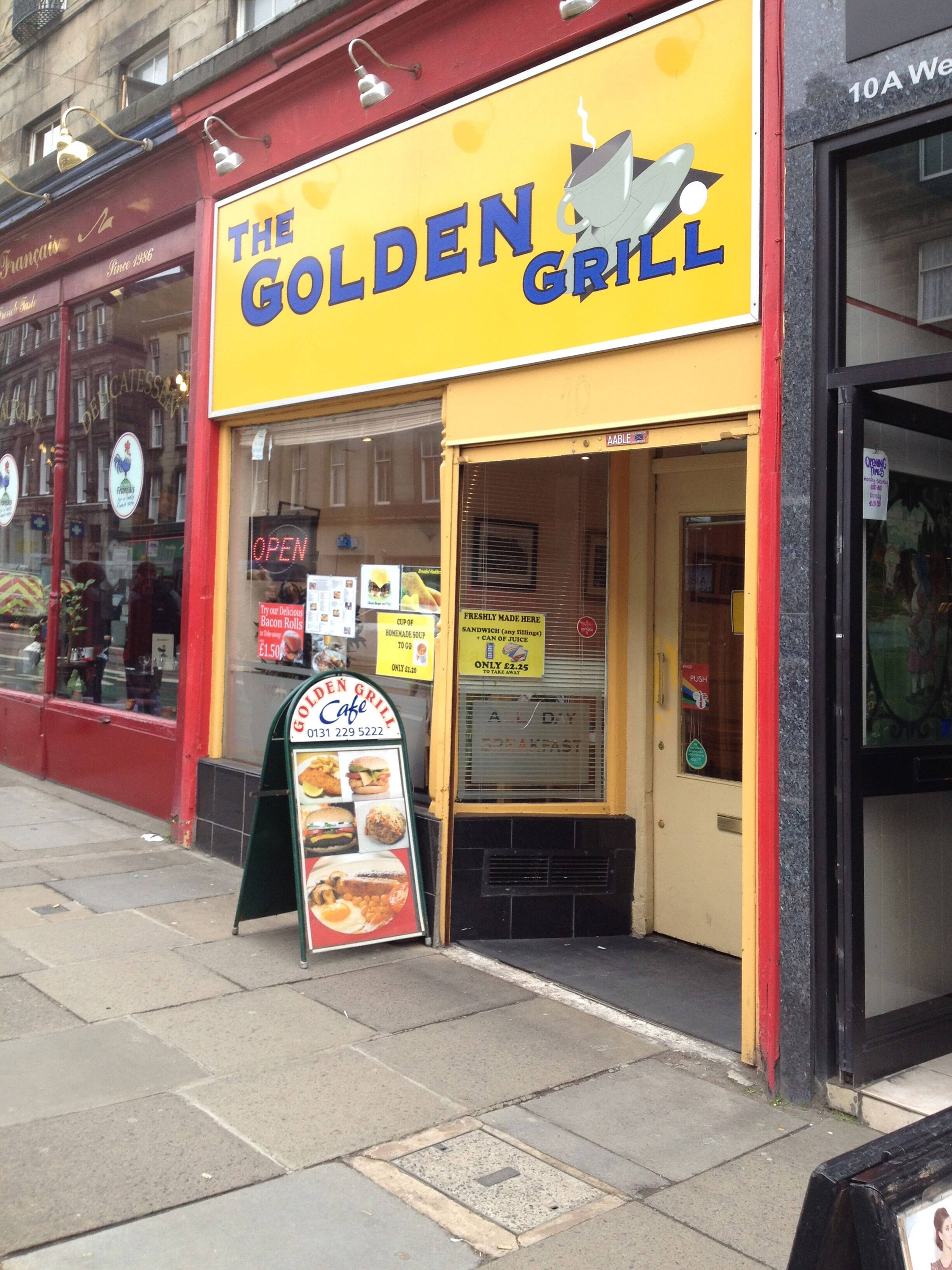 Menu of The Golden Grill, Maitland Street, West End, Edinburgh