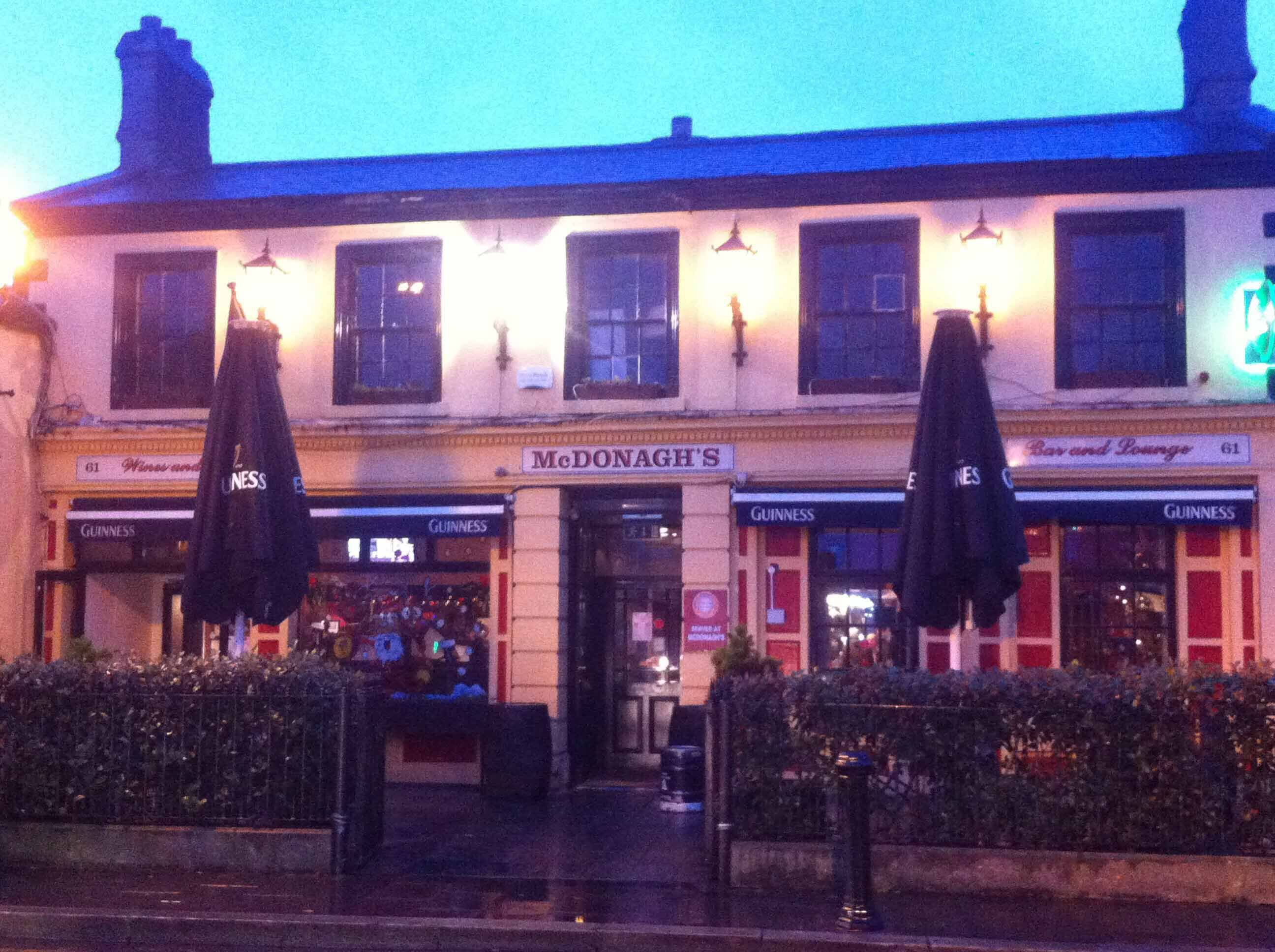 Menu of McDonagh's, Dalkey, Dublin