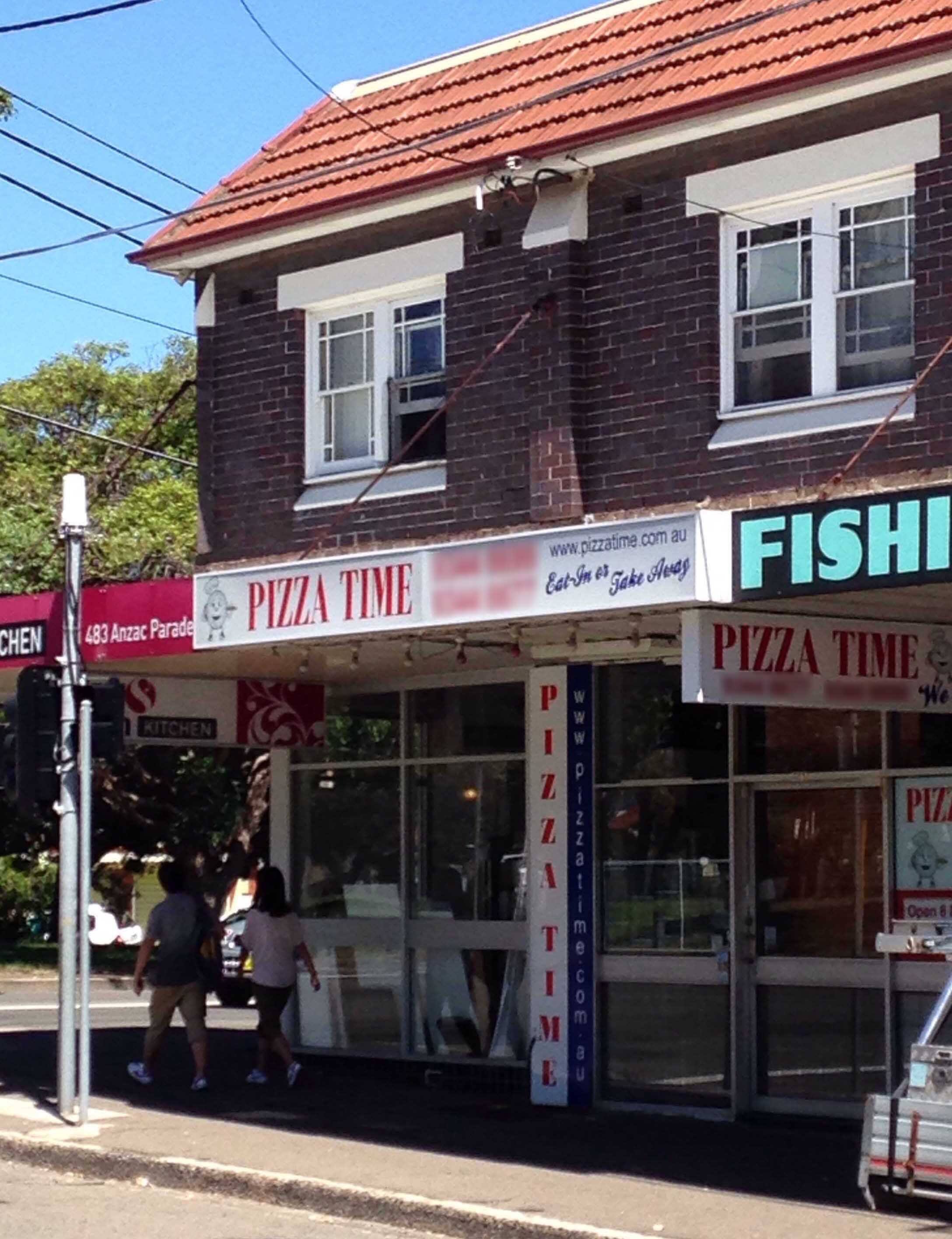 Menu of Pizza Time, Kingsford, Sydney