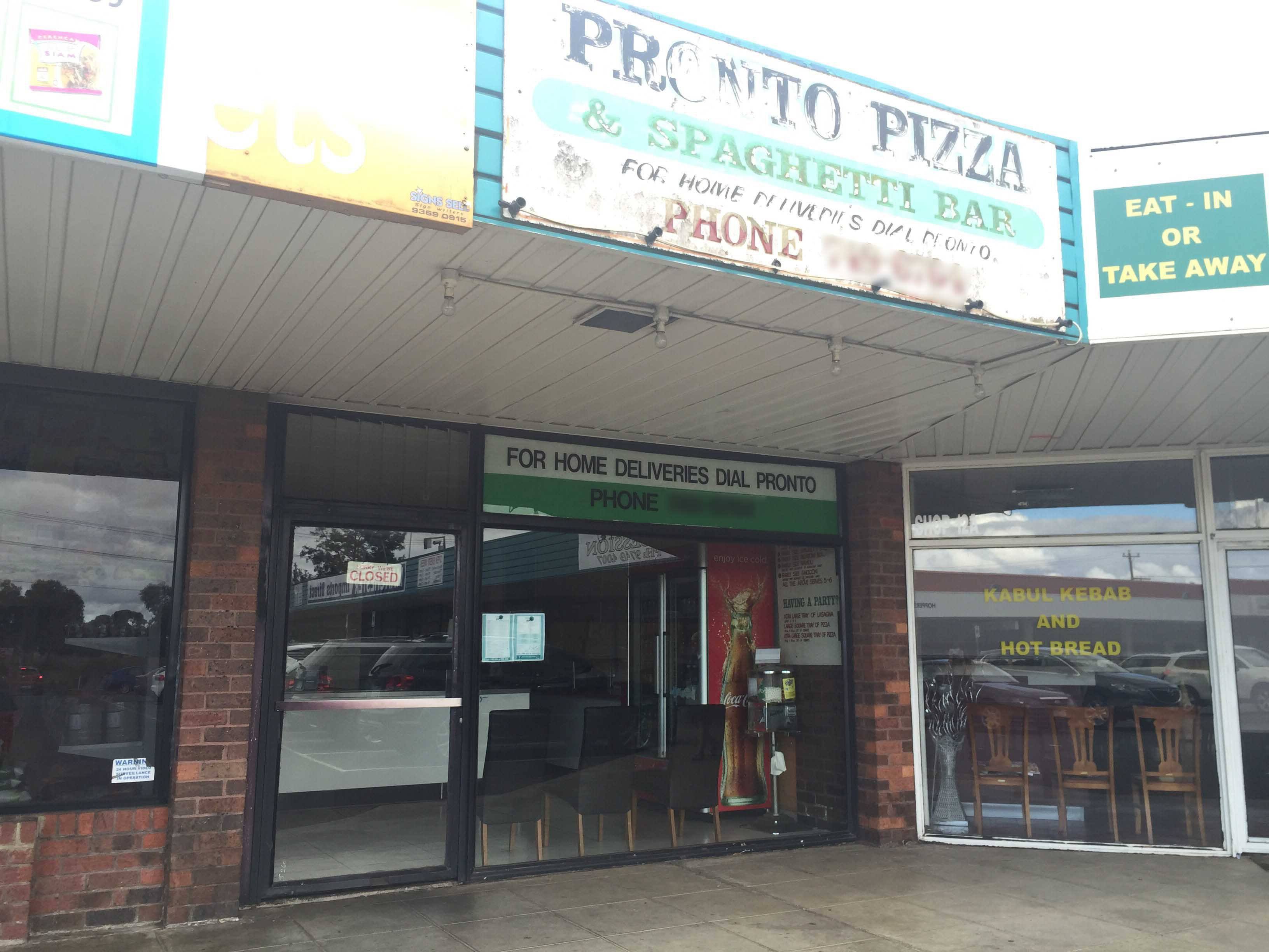 Menu of Pronto Pizza Spaghetti Bar, Hoppers Crossing, Melbourne