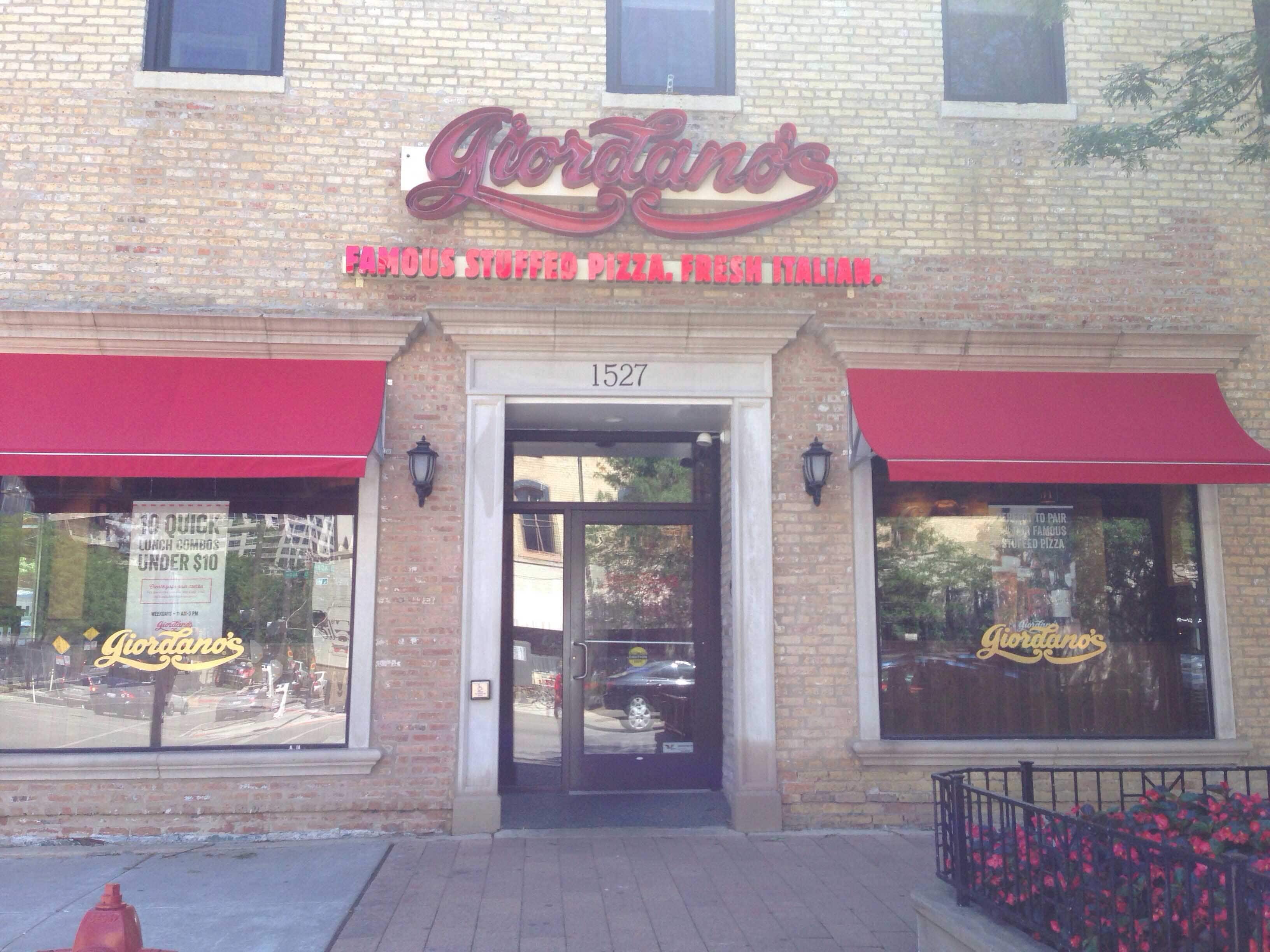 Menu of Giordano's, Evanston, Chicago