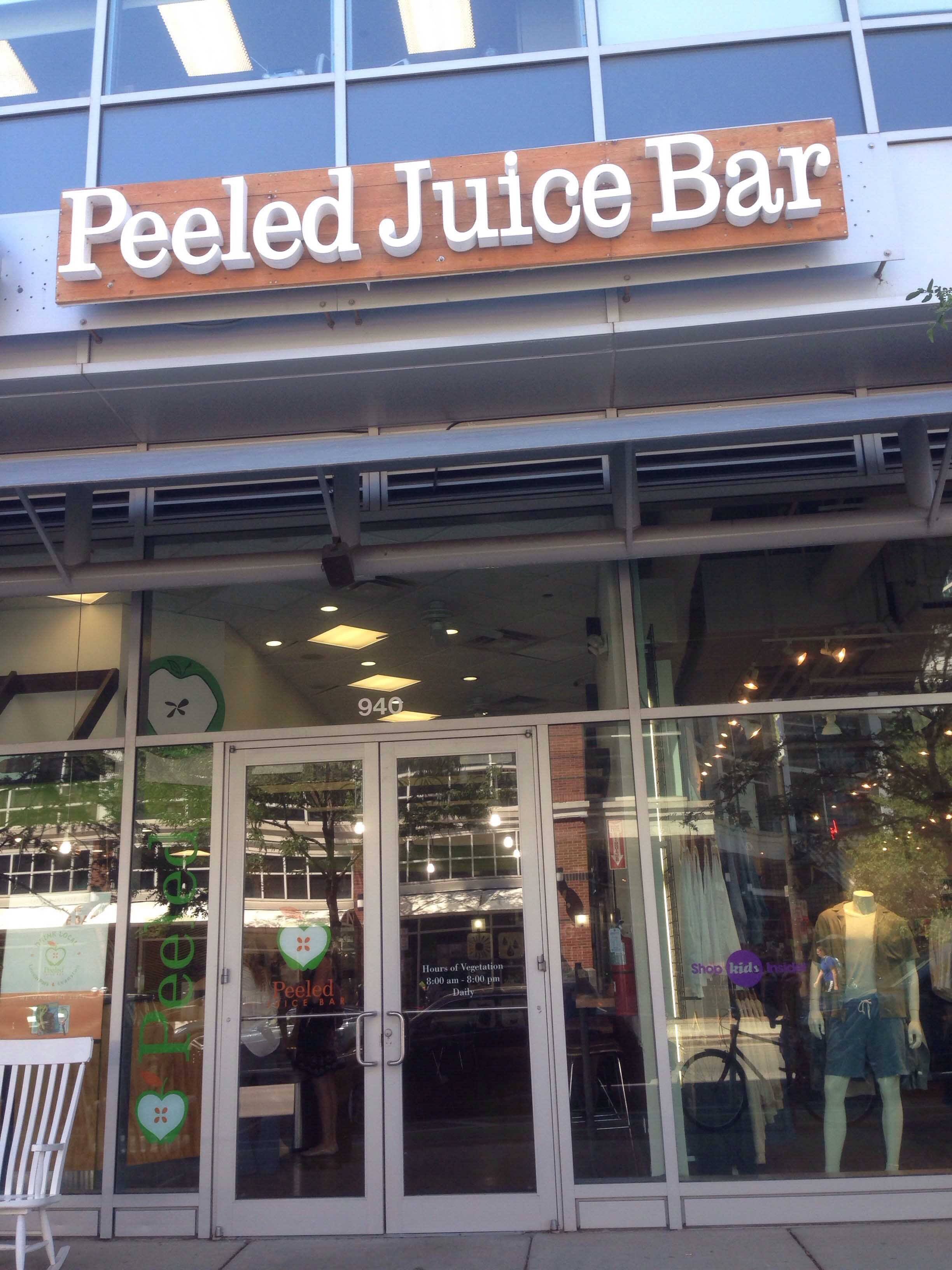 Menu of Peeled Juice bar, Evanston, Chicago