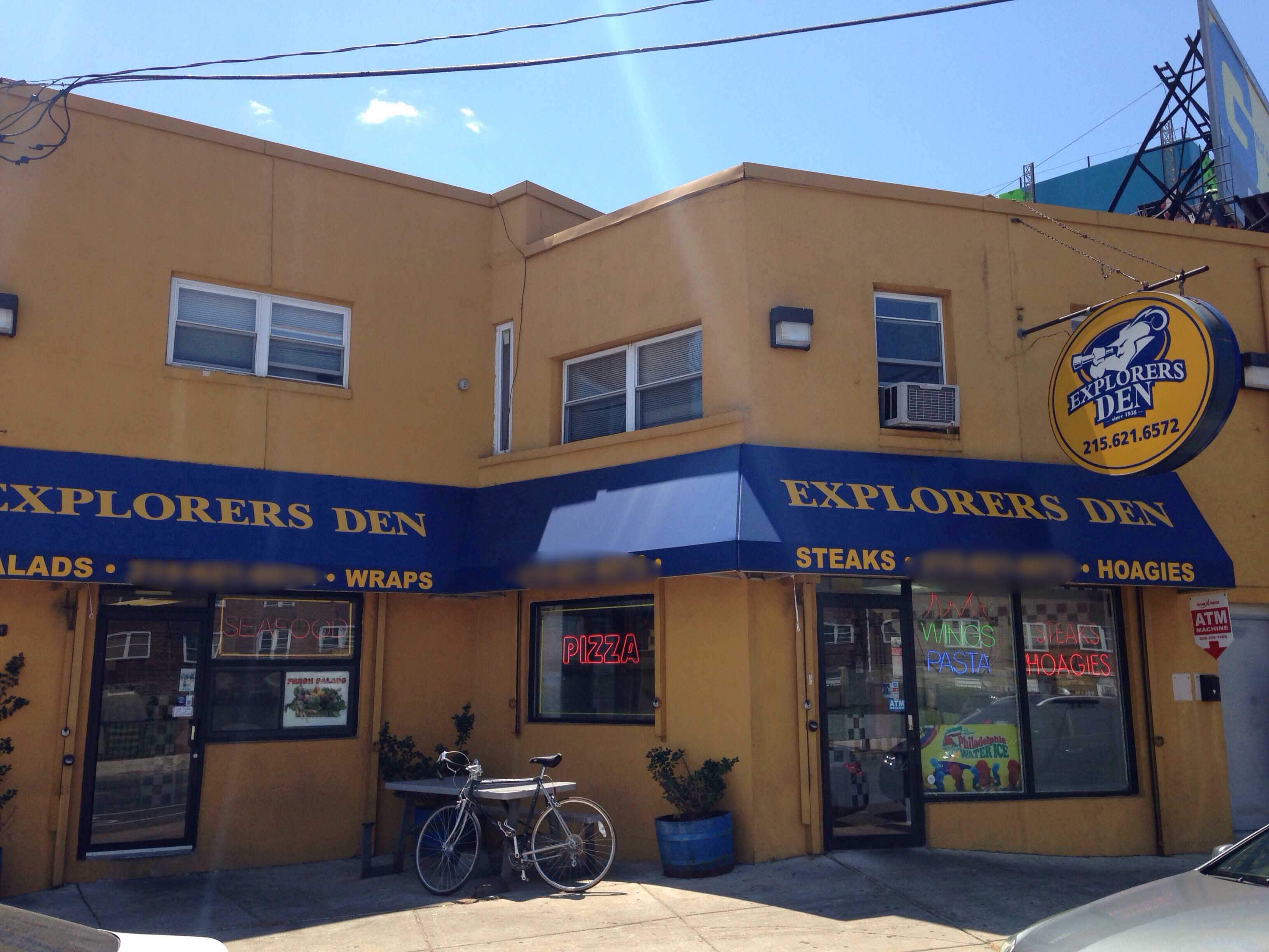Menu of Explorer's Den, Fern Rock, Philadelphia
