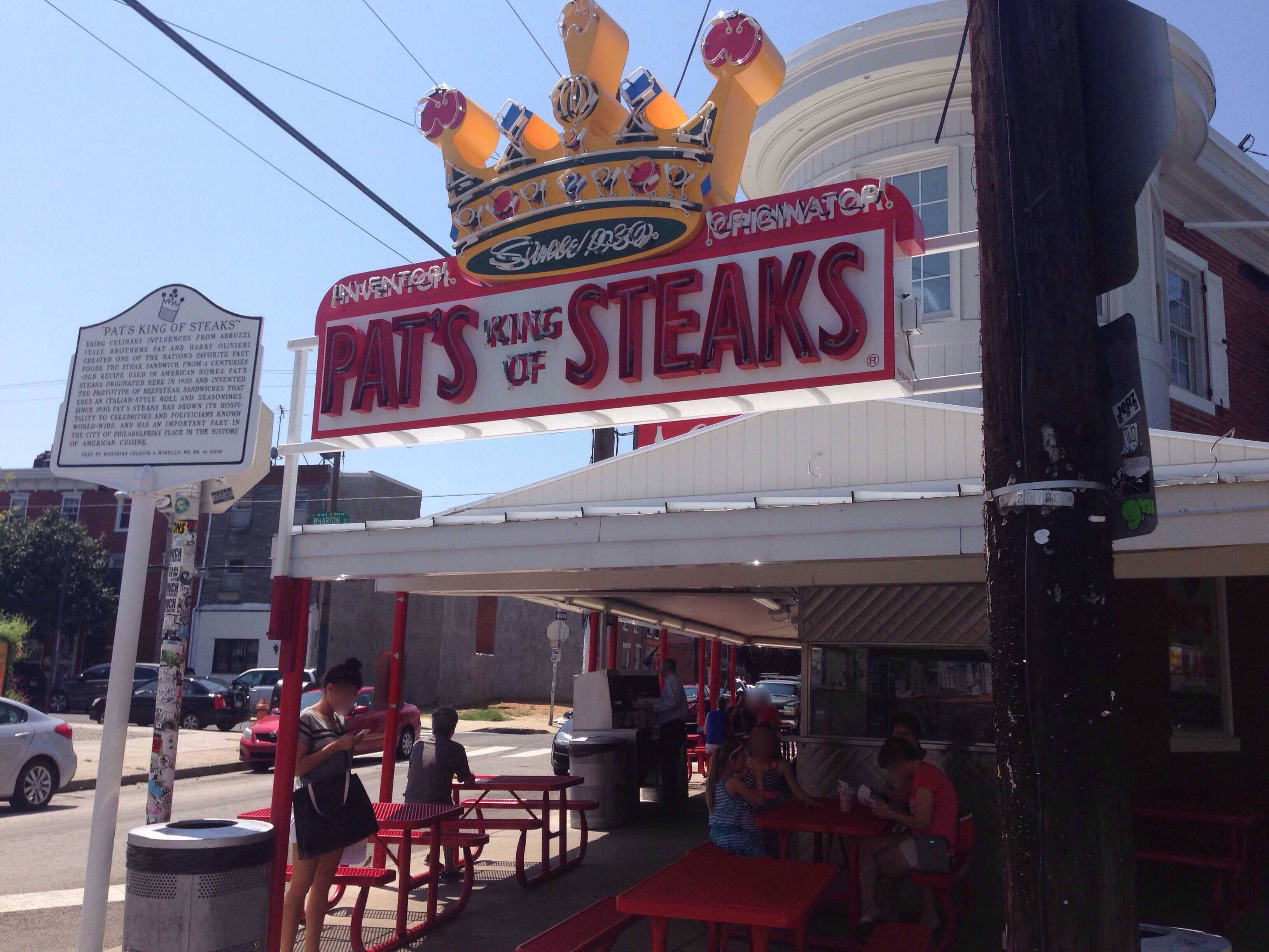 Menu of Pat's King of Steaks, Passyunk Square, Philadelphia