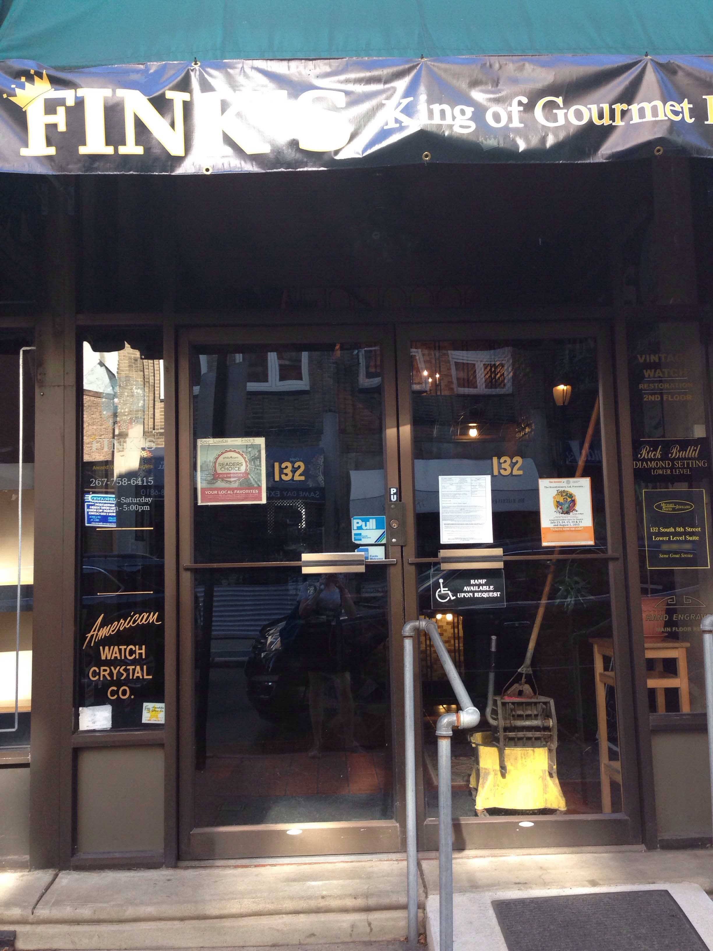 Menu of Fink's Hoagies, Washington Square West, Philadelphia