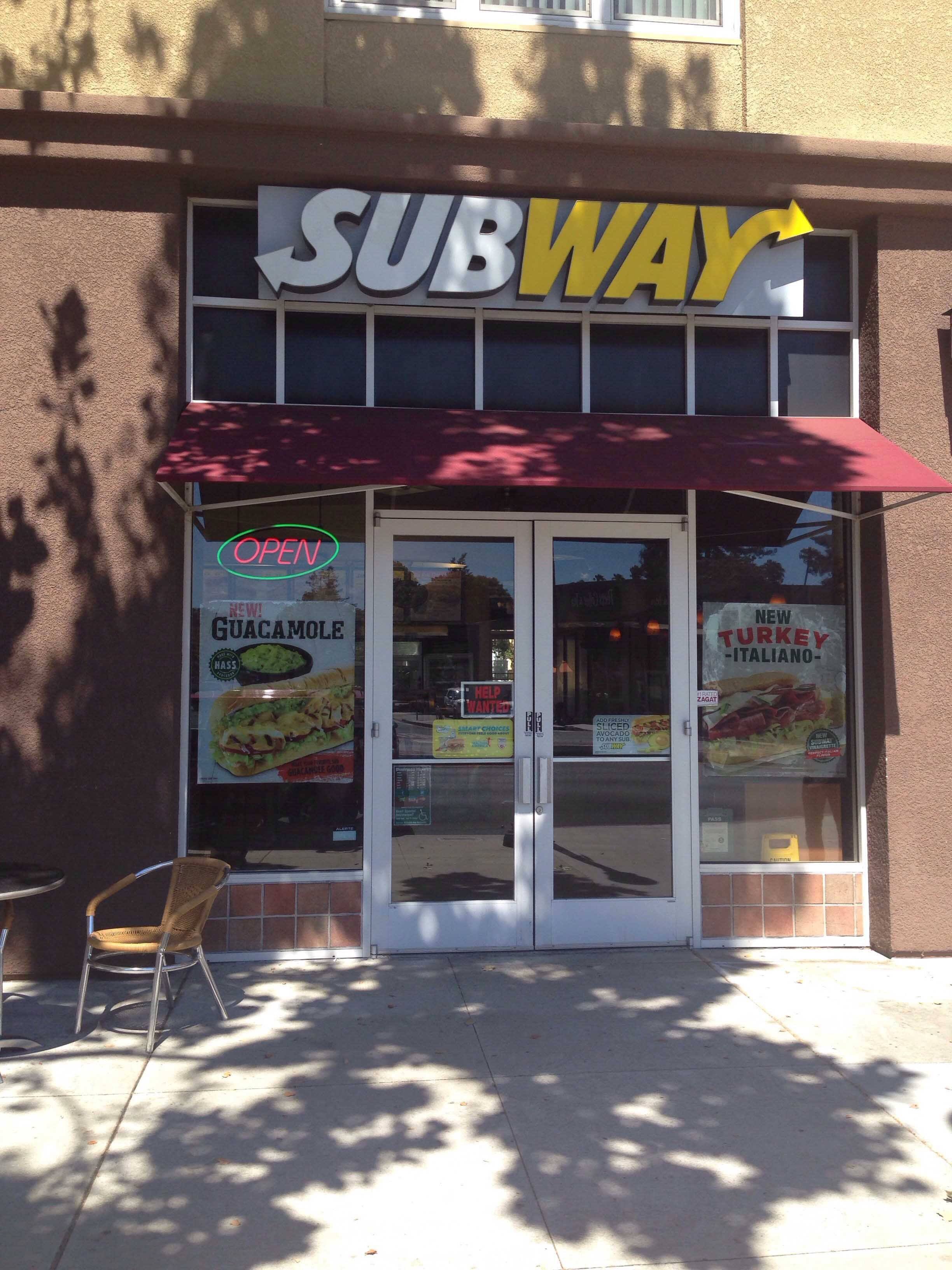 Menu of Subway, Downtown, San Jose
