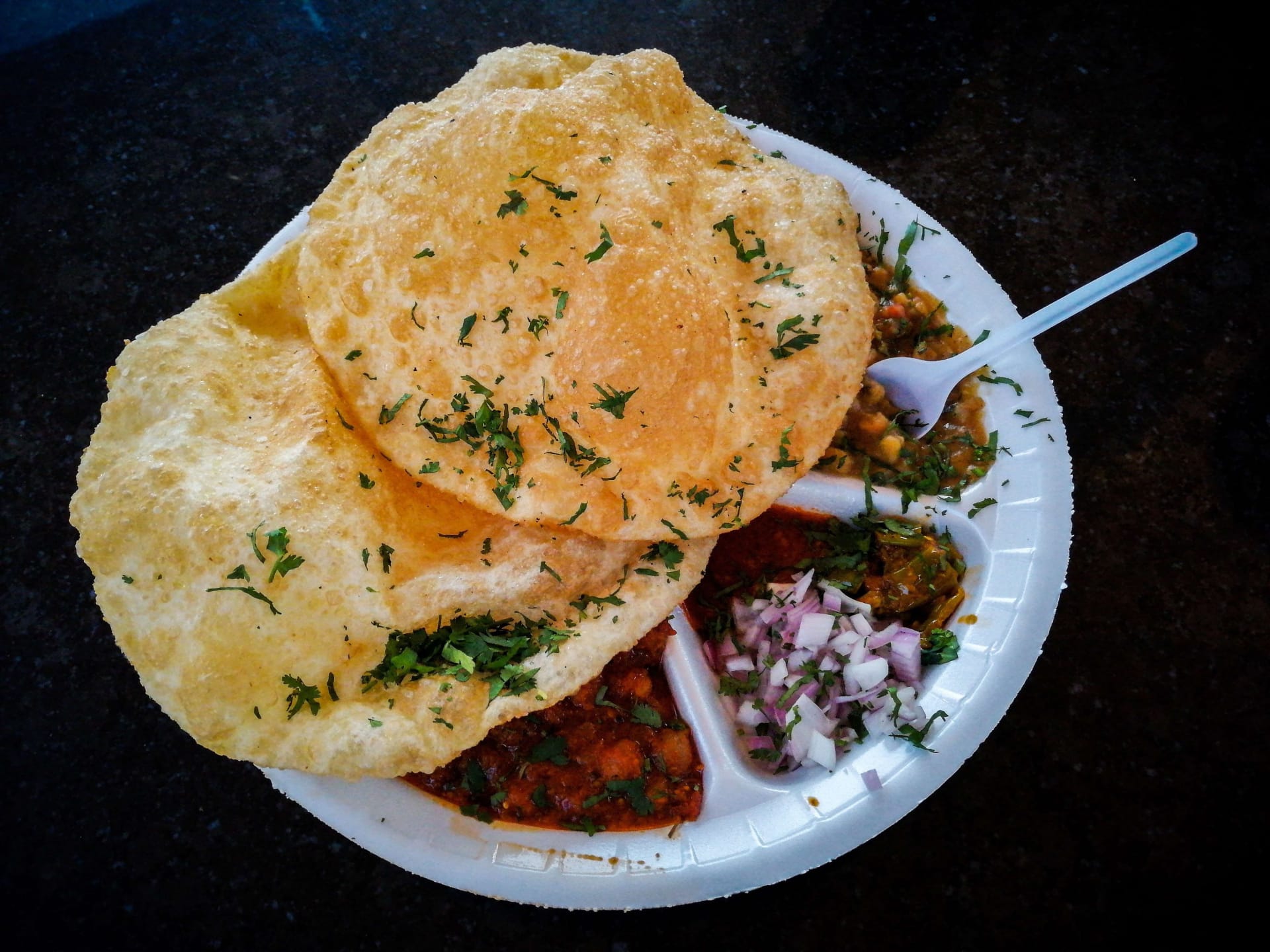 jaipuri breakfast, rajasthani breakfast, pyaz kachori, pyaaz kachori, dal kachori, poha, mirchi vada - Samrat - img1