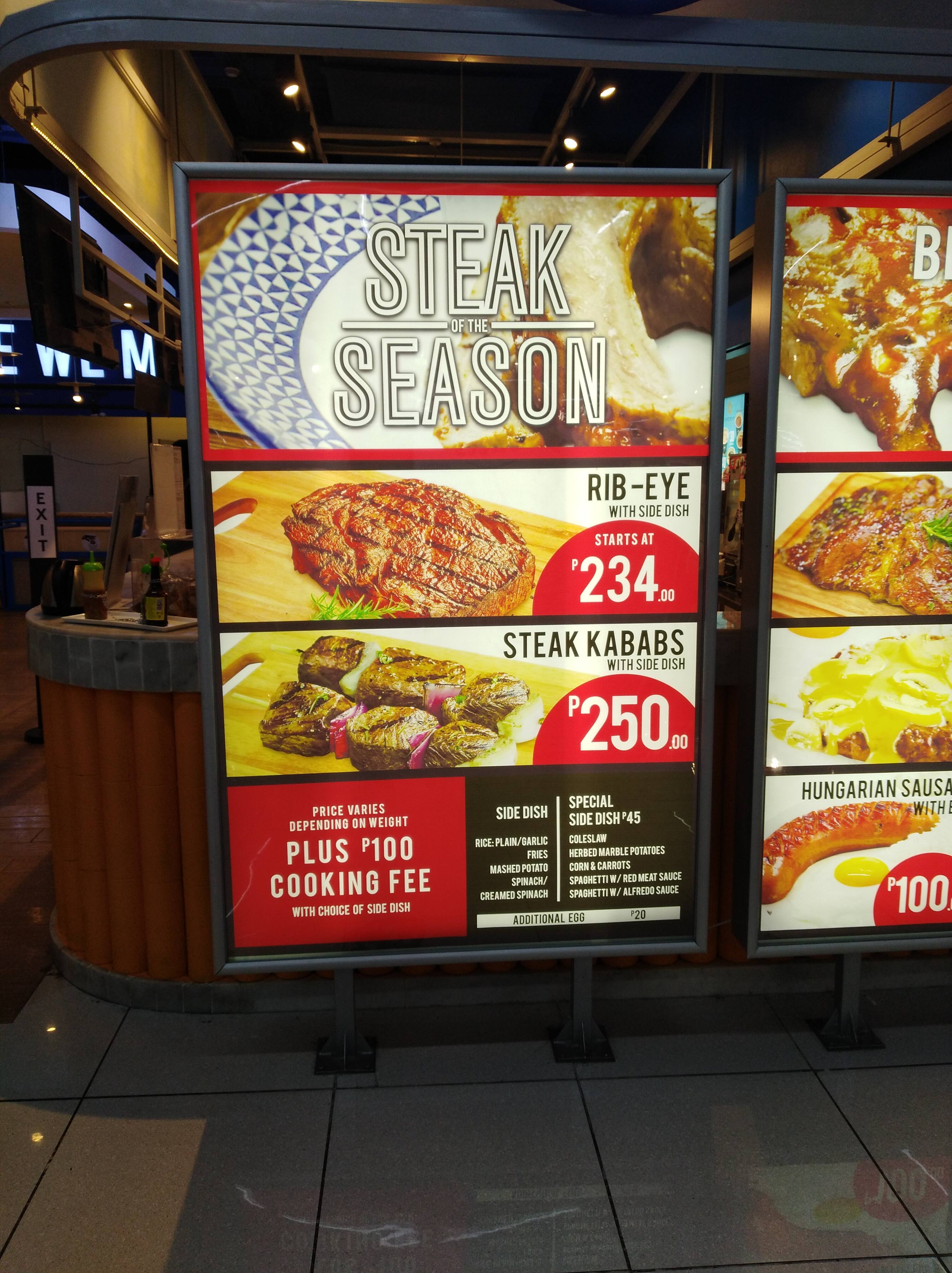 United Steak Menu, Menu for United Steak, Bonifacio Global City, Taguig