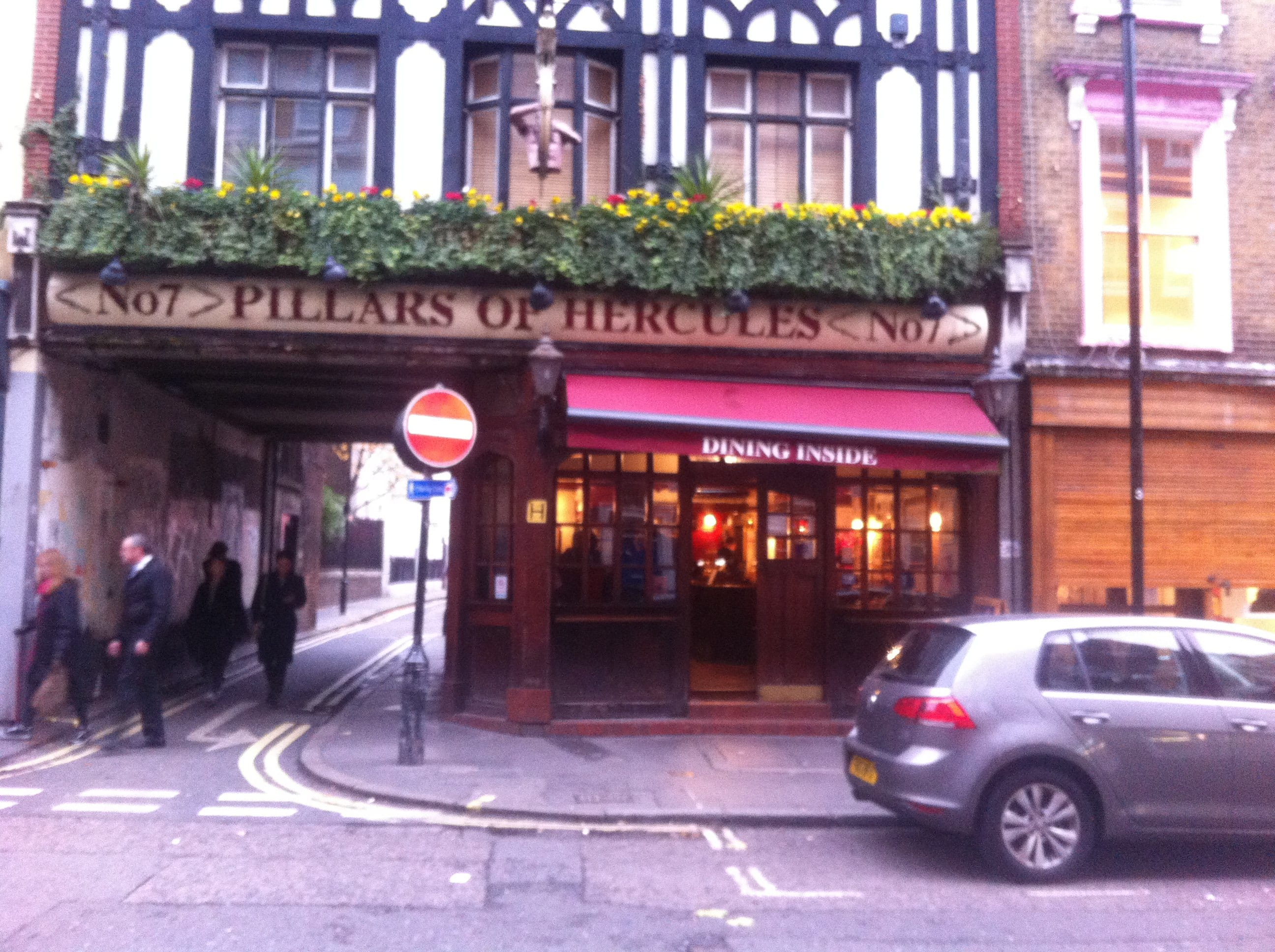 Menu of Pillars of Hercules, Greek Street, Soho, London