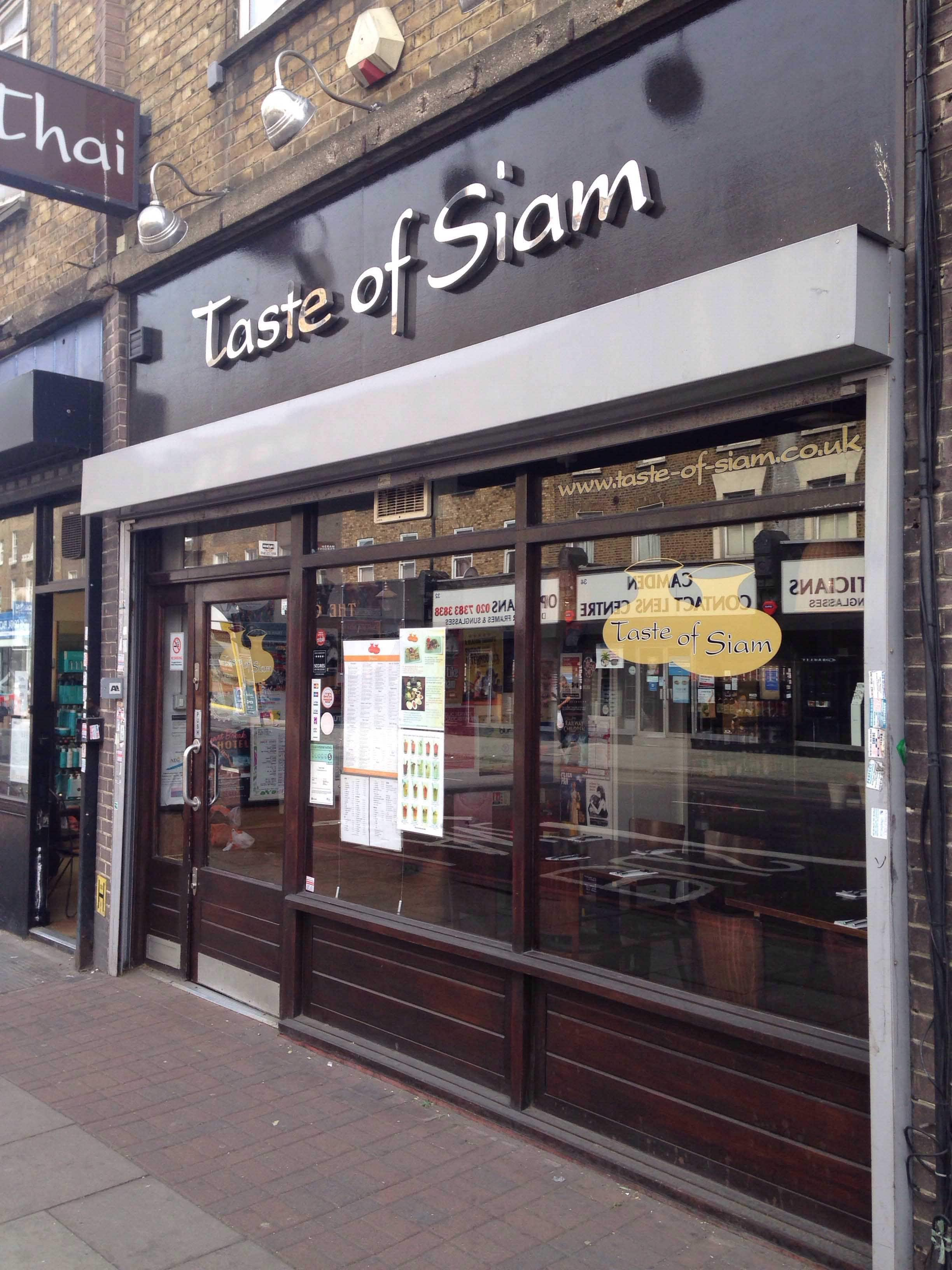 Menu of Taste of Siam, Camden High Street, Camden Town, London