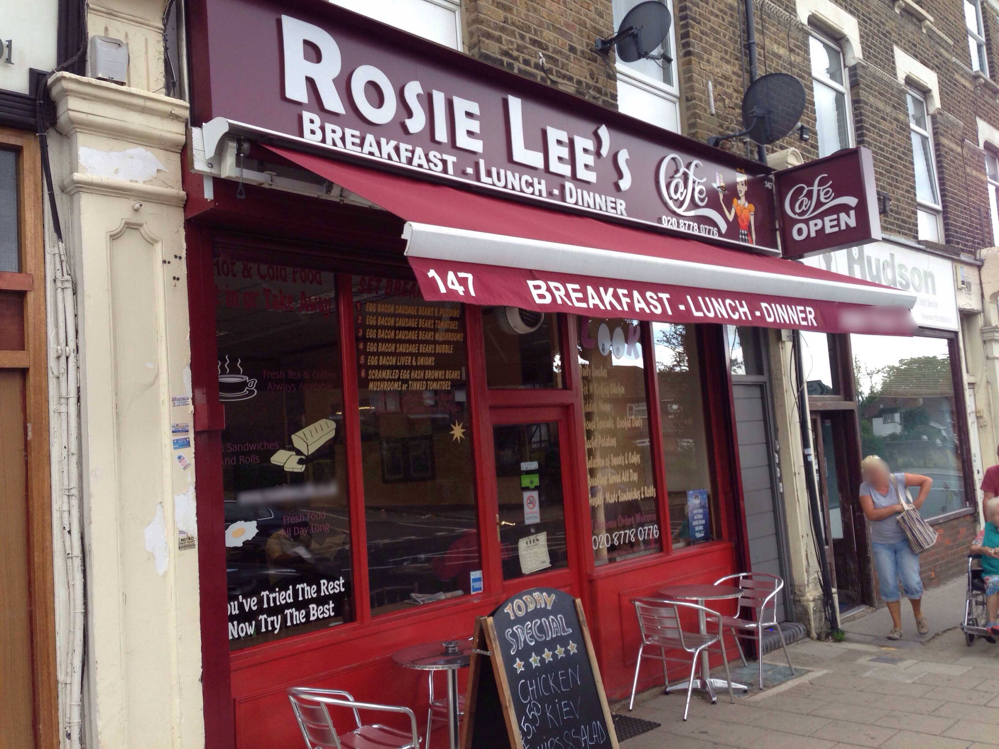 Menu of Rosie Lee's Cafe, Crystal Palace, London
