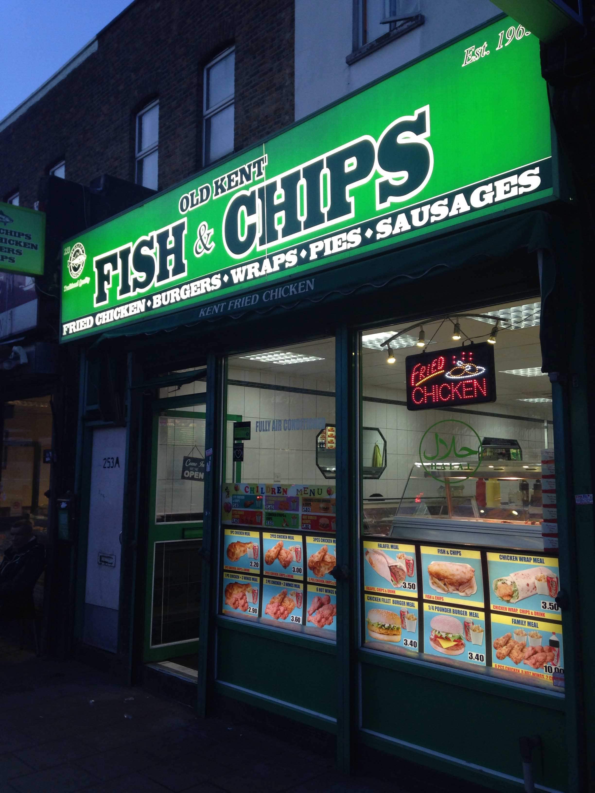 Old Kent Fish & Chips Menu, Menu for Old Kent Fish & Chips, Bermondsey