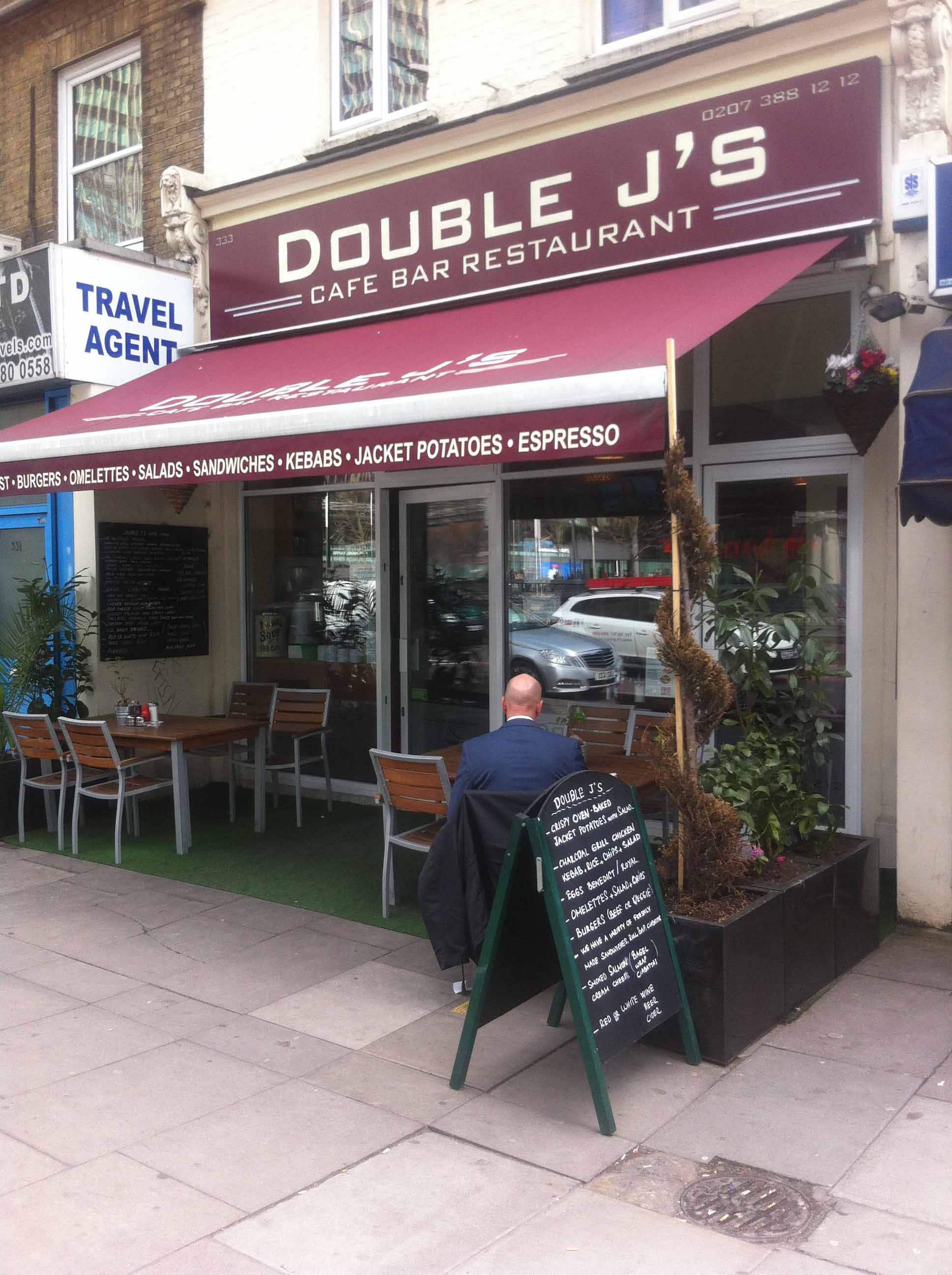 Menu of Double J's Cafe, Euston, London