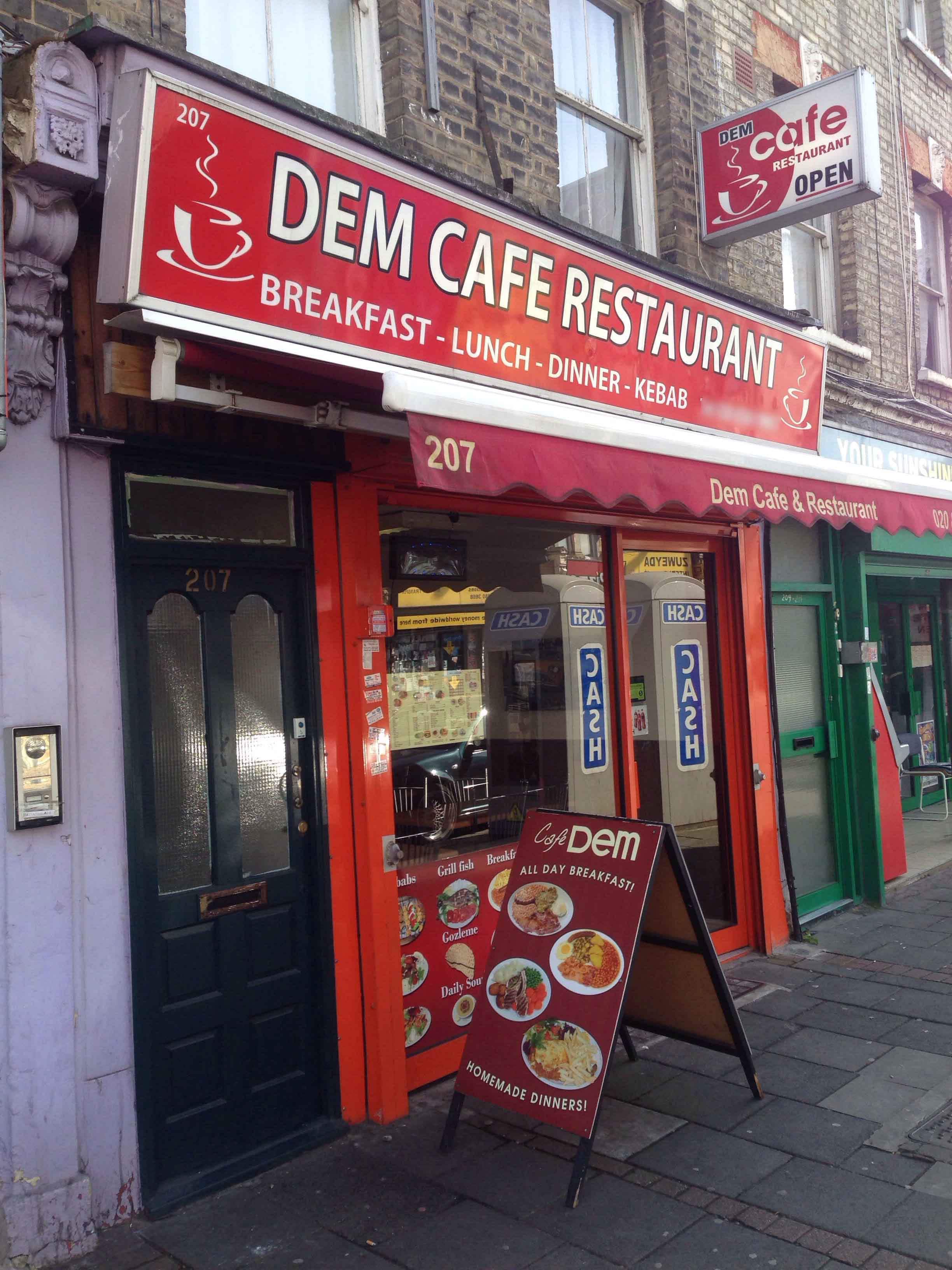 Menu of Dem Cafe Restaurant, Tottenham, London