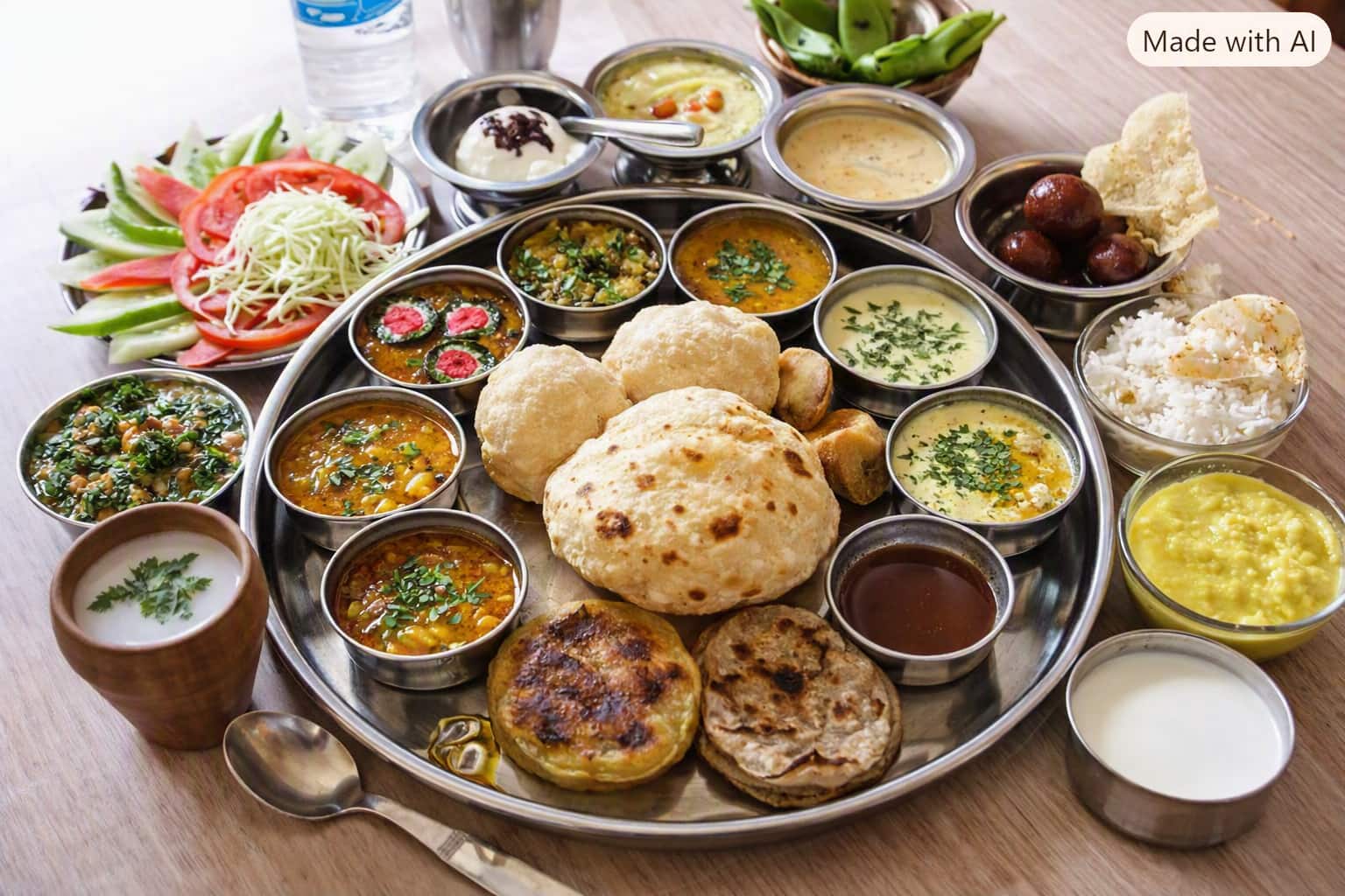 rajasthani thali, unlimited thali, thali food, 56 bhog thali, aamras thali - Hotel Chandralok - img1