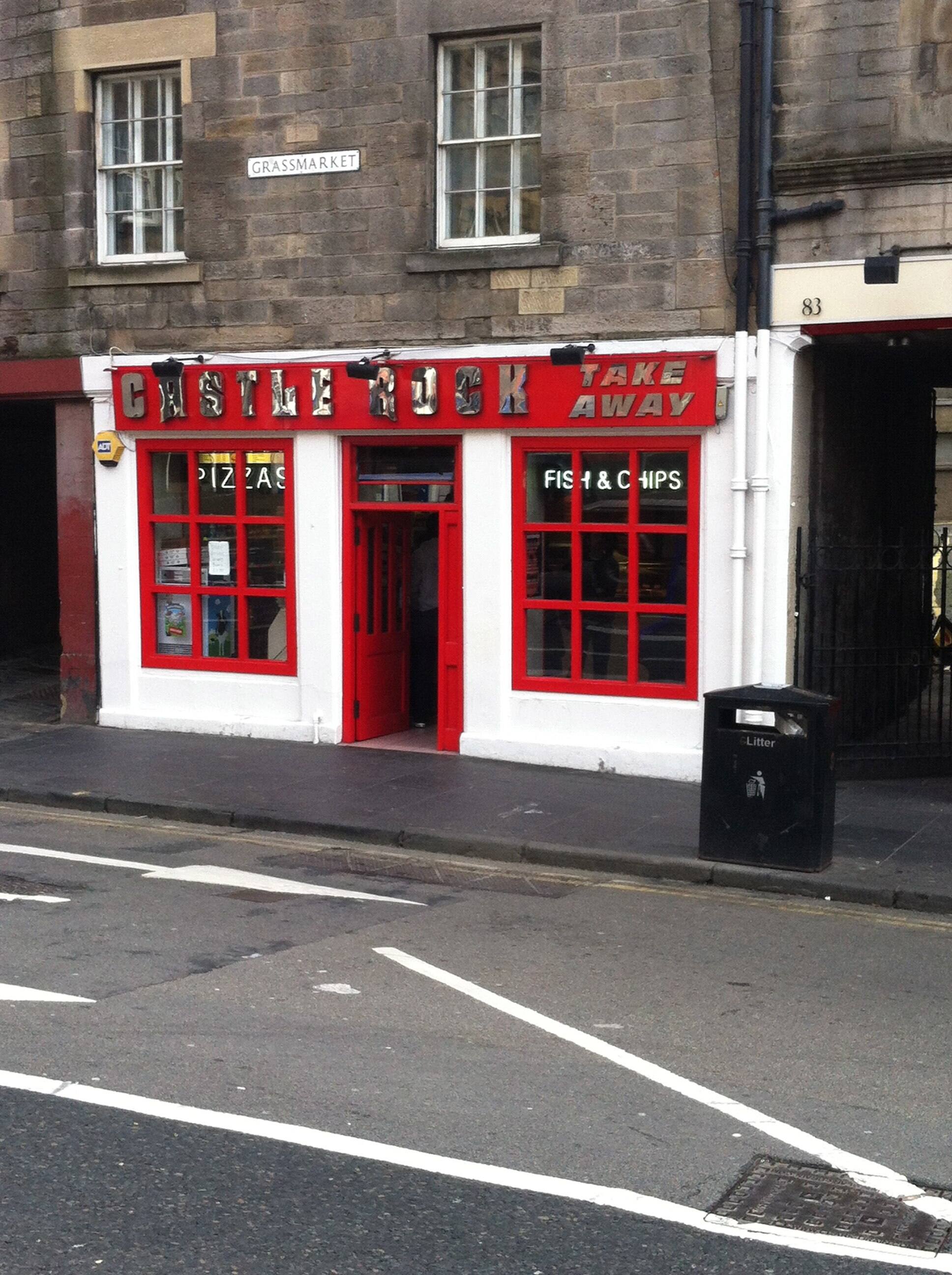 Menu of Castle Rock, Old Town, Edinburgh