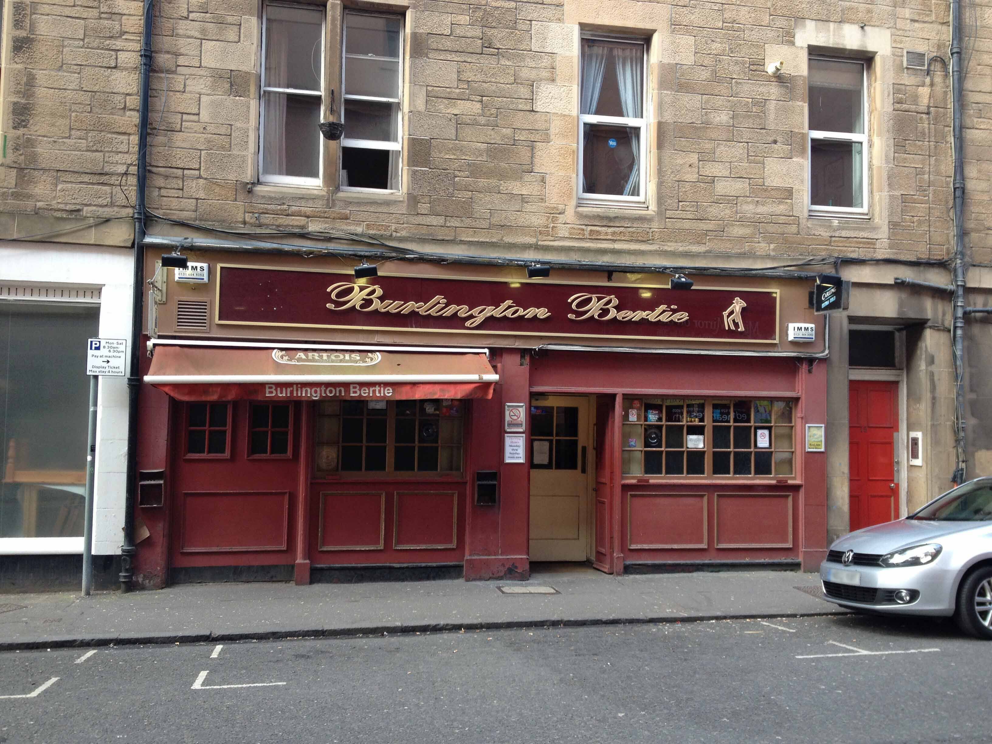 Burlington Bertie Menu, Menu for Burlington Bertie, Tollcross, Edinburgh