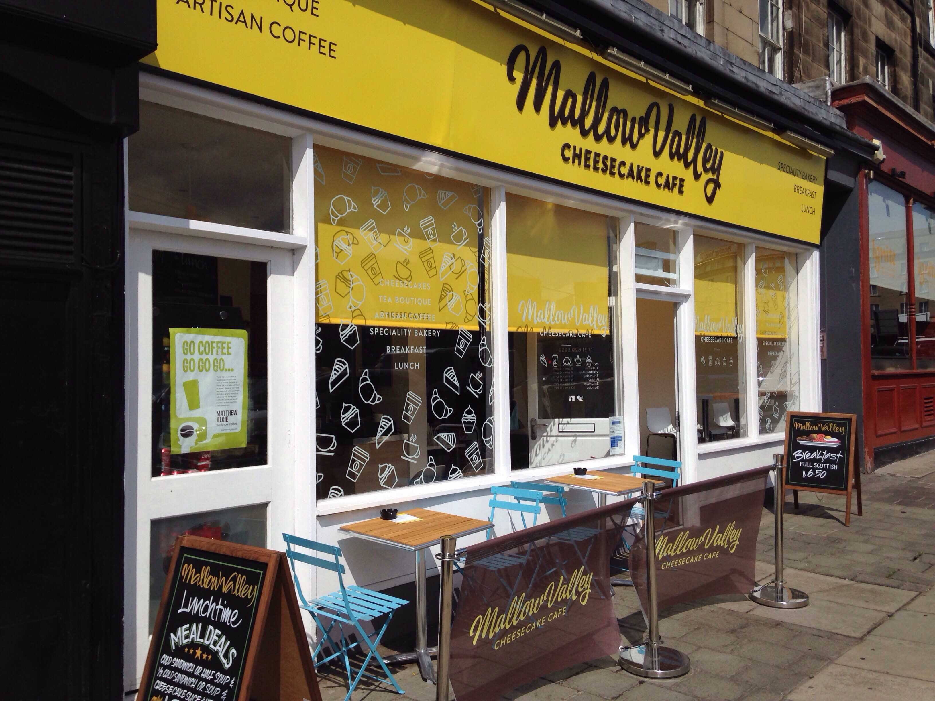 Menu of Mallow Valley Cheescake Cafe, West End, Edinburgh