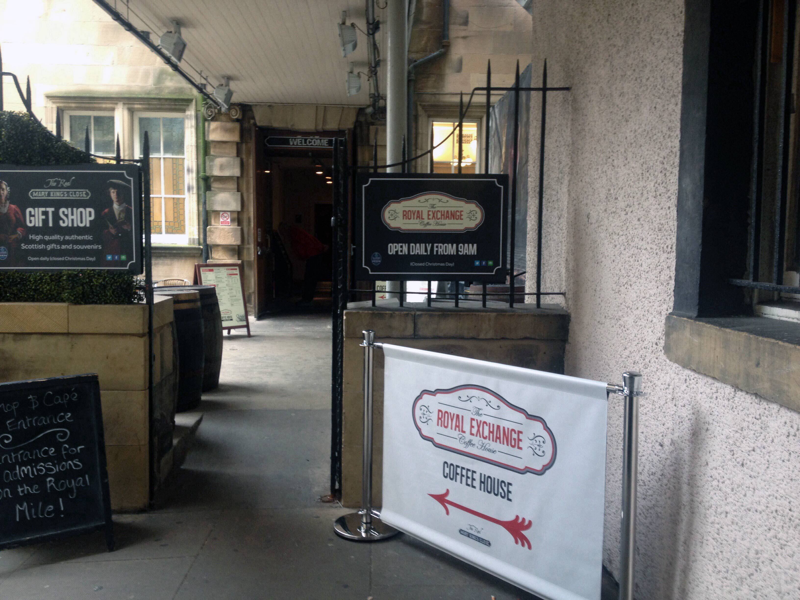 Menu of The Royal Exchange Coffee House, Old Town, Edinburgh