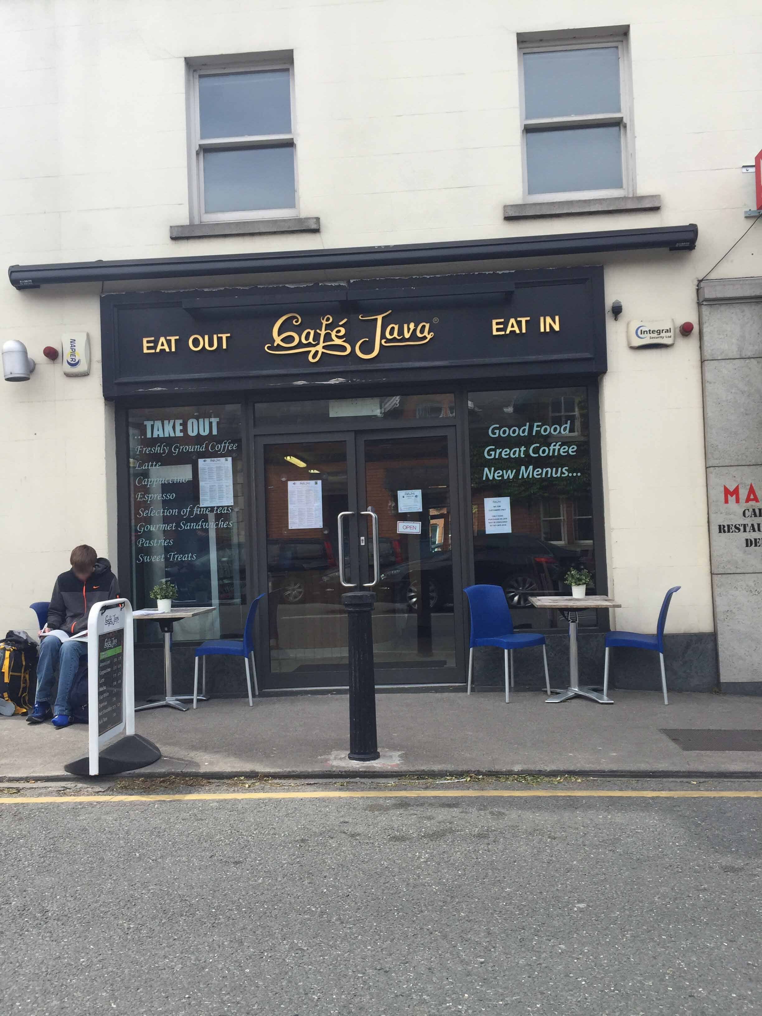 Menu of Cafe Java, Ballsbridge, Dublin