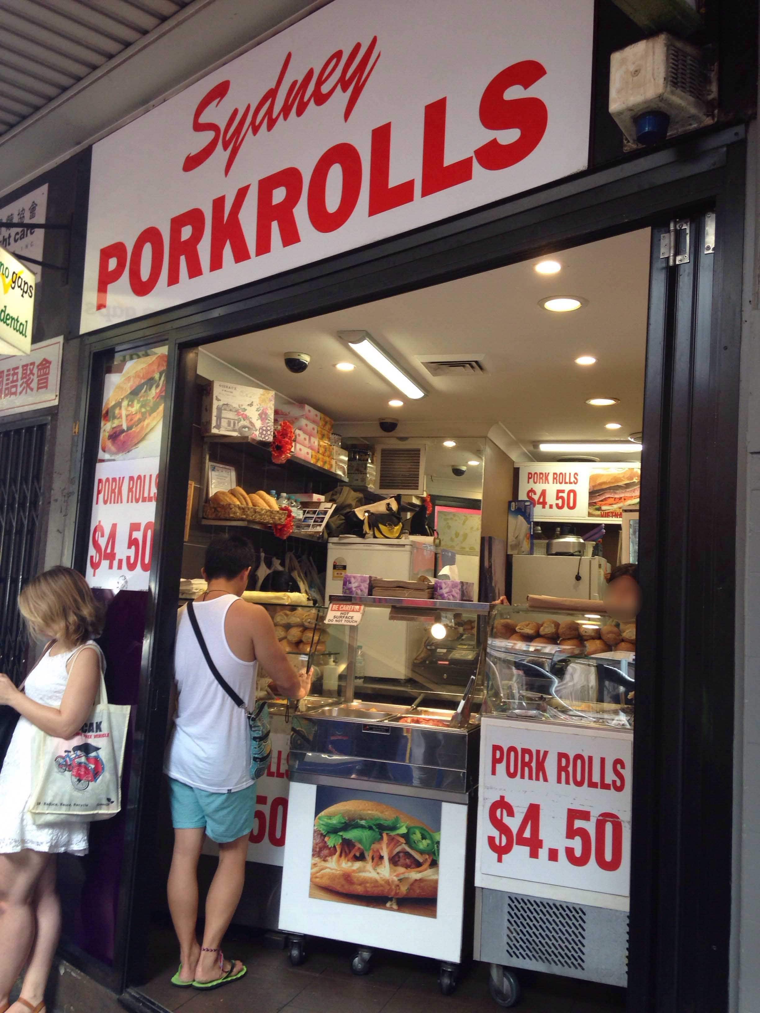 Menu of Sydney Pork Rolls, Haymarket, Sydney