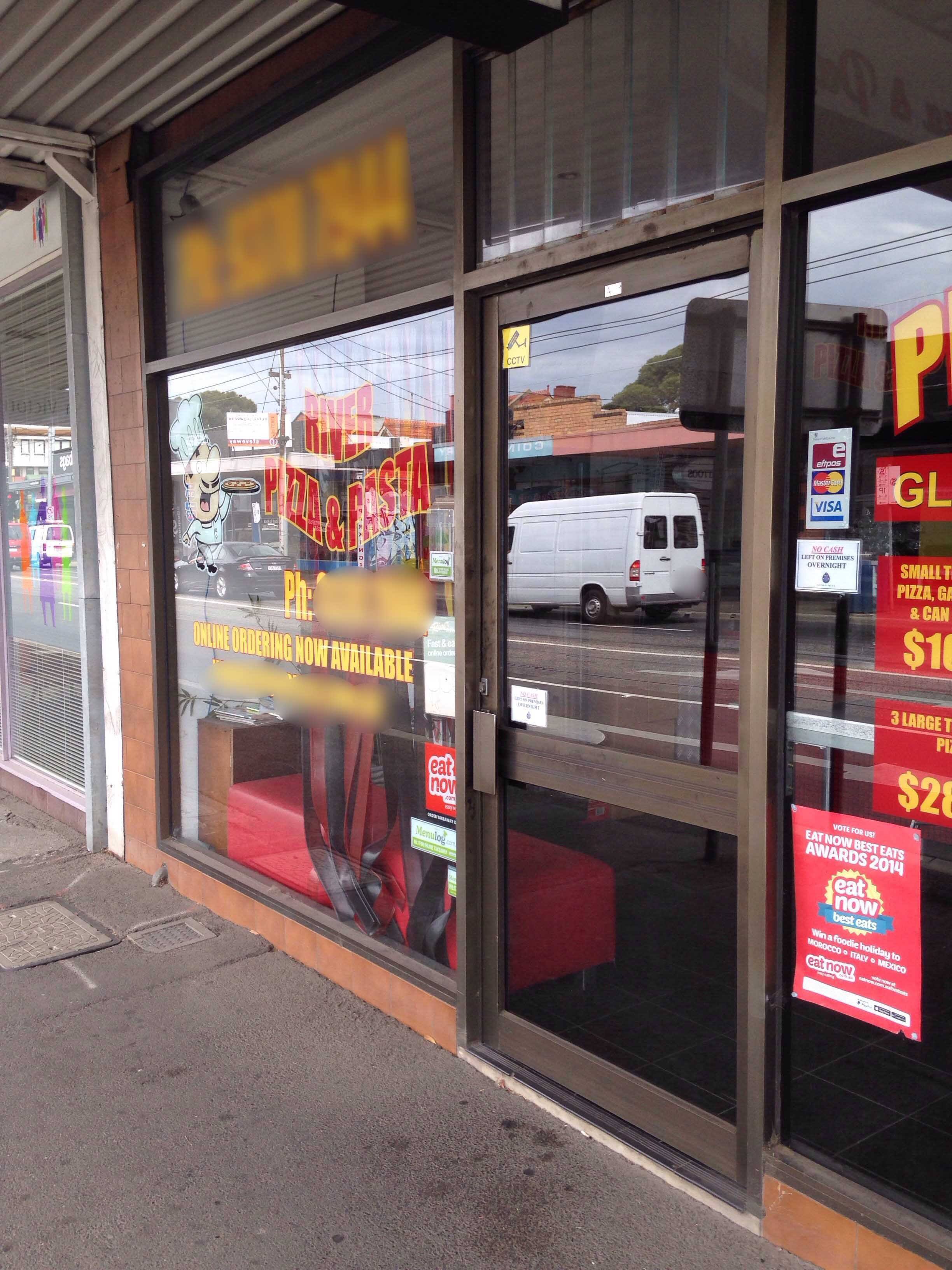 Menu of River Pizza and Pasta, Moonee Ponds, Melbourne