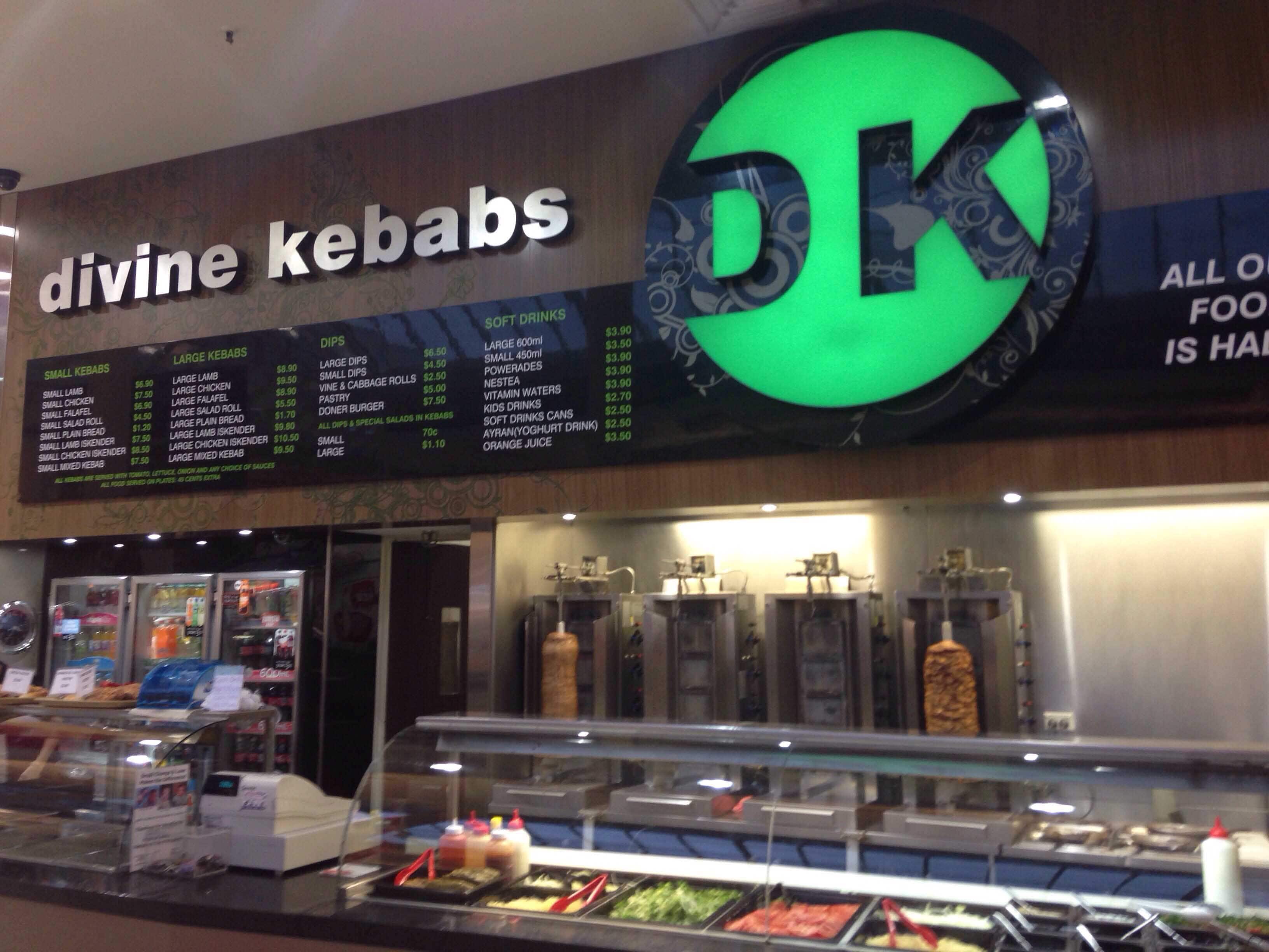 Menu of Divine Kebabs, Broadmeadows, Melbourne