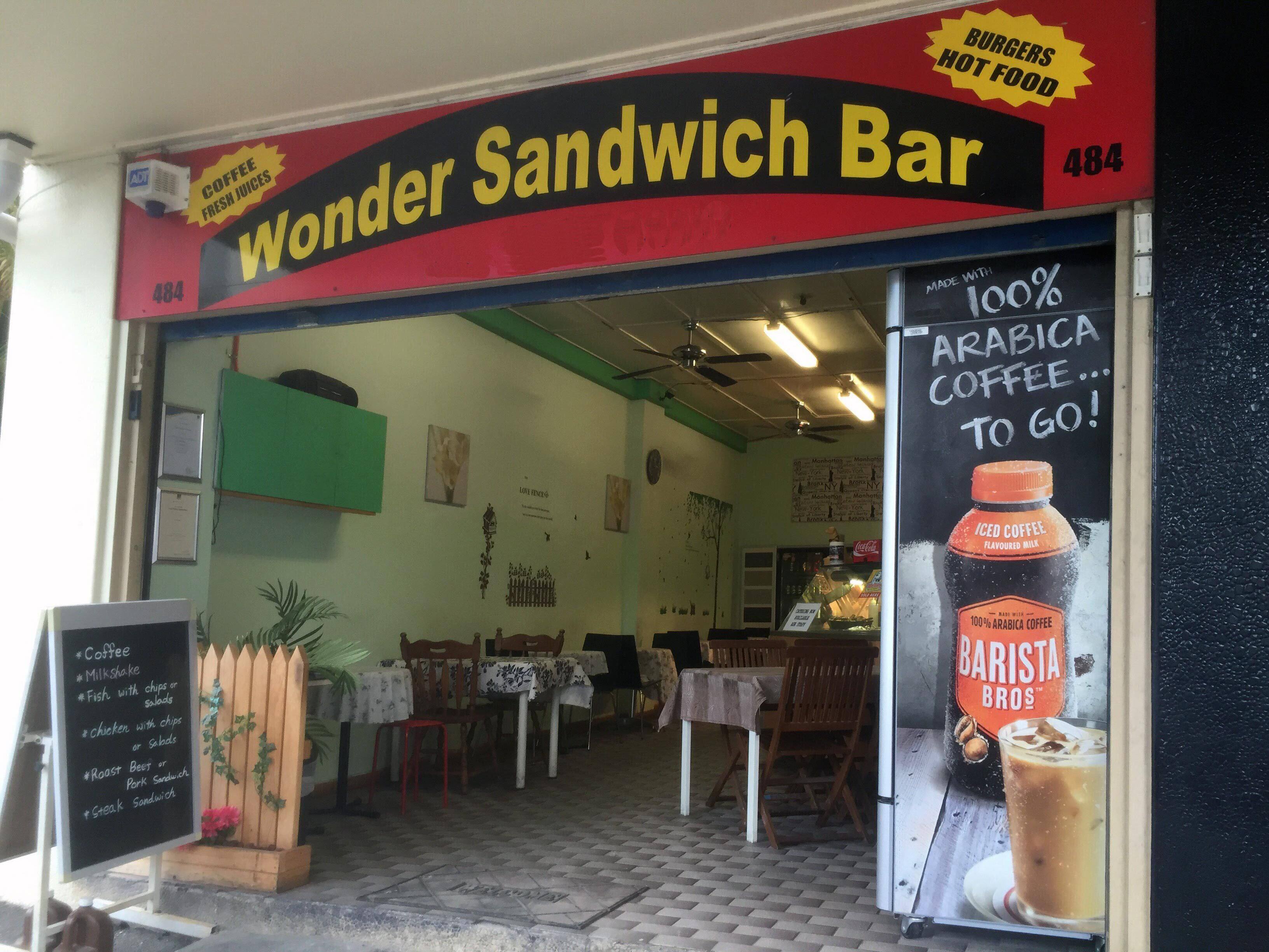 Menu of Wonder Sandwich Bar, Spring Hill, Brisbane