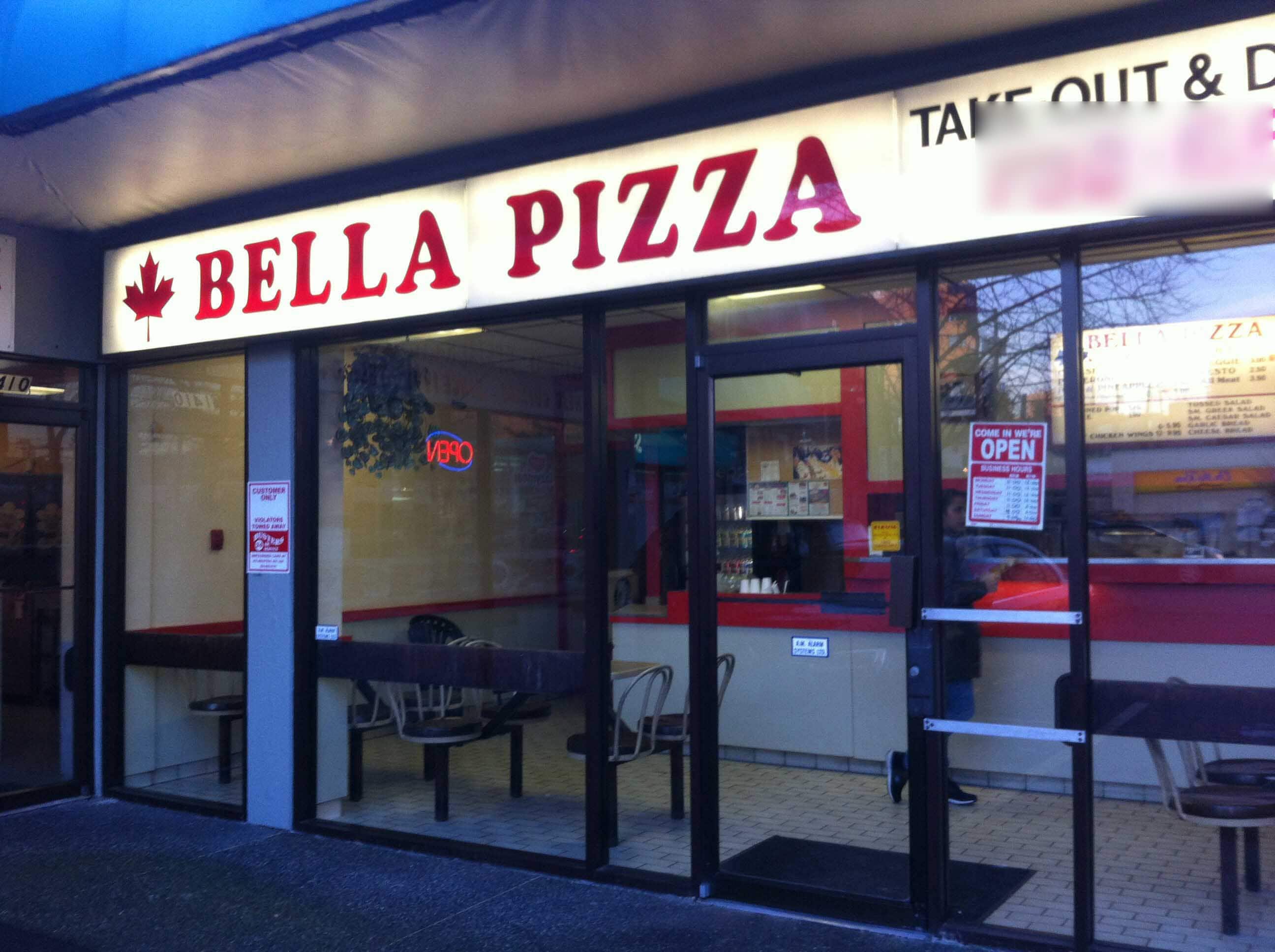 Menu of Bella Pizza, Fairview, Vancouver