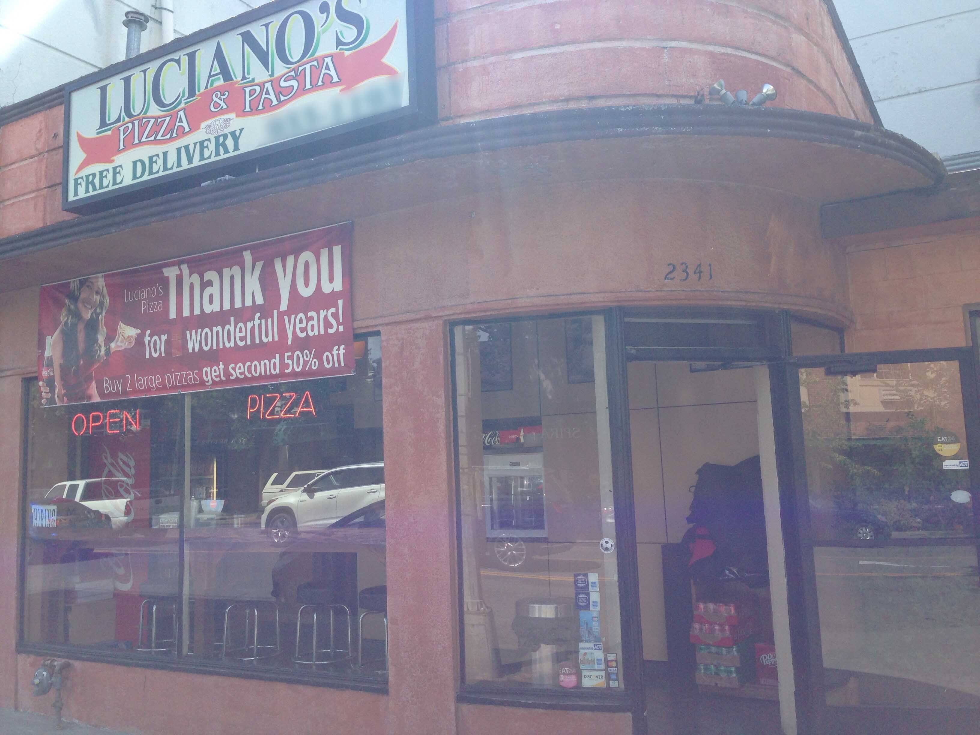 Luciano's Pizza & Pasta Menu, Menu for Luciano's Pizza & Pasta, West