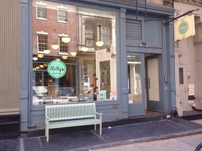 Billy's Bakery menu, Menu restauracji Billy's Bakery, Tribeca, New York