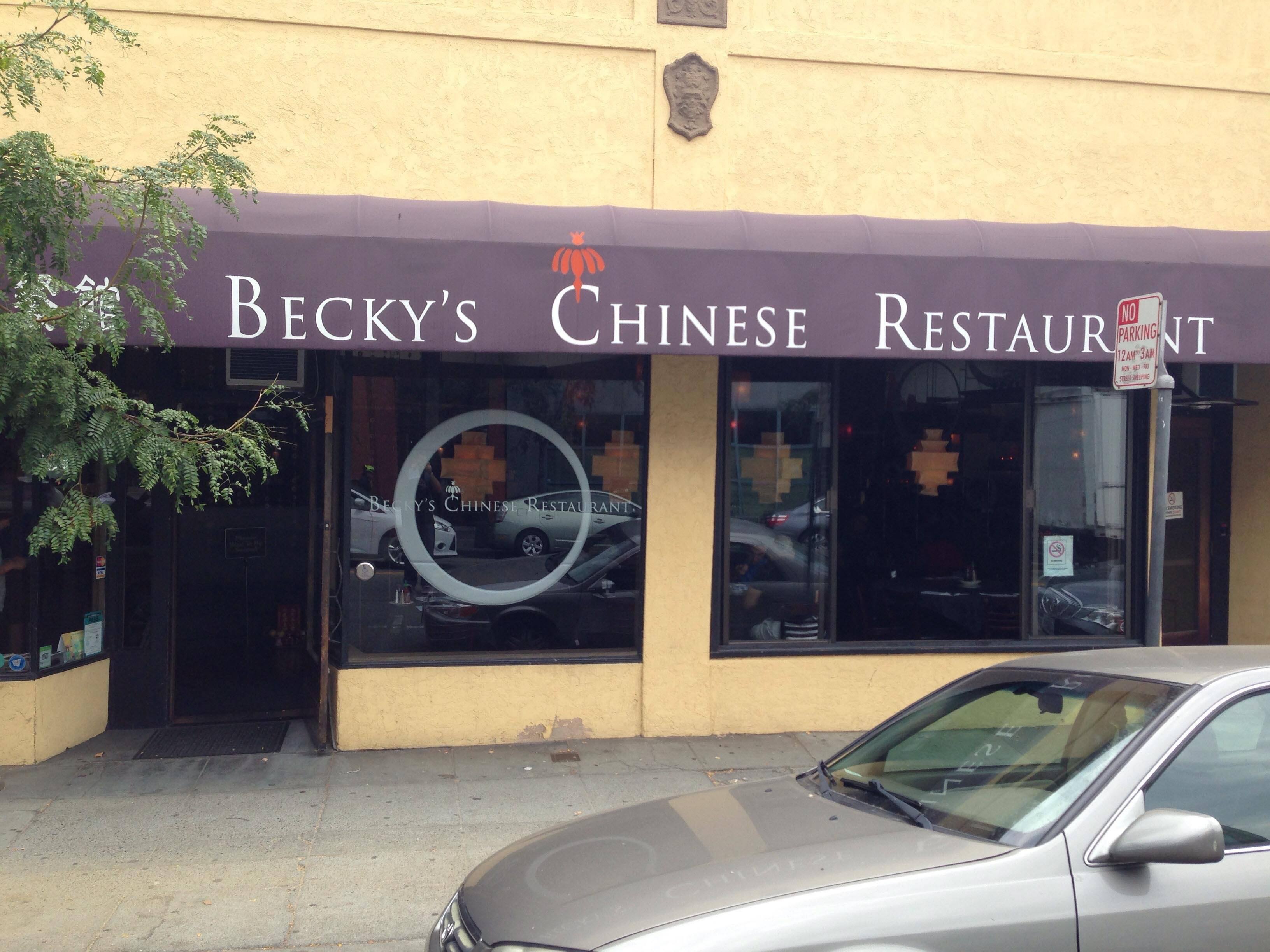 Menu of Becky's Chinese Restaurant, Rockridge, Oakland