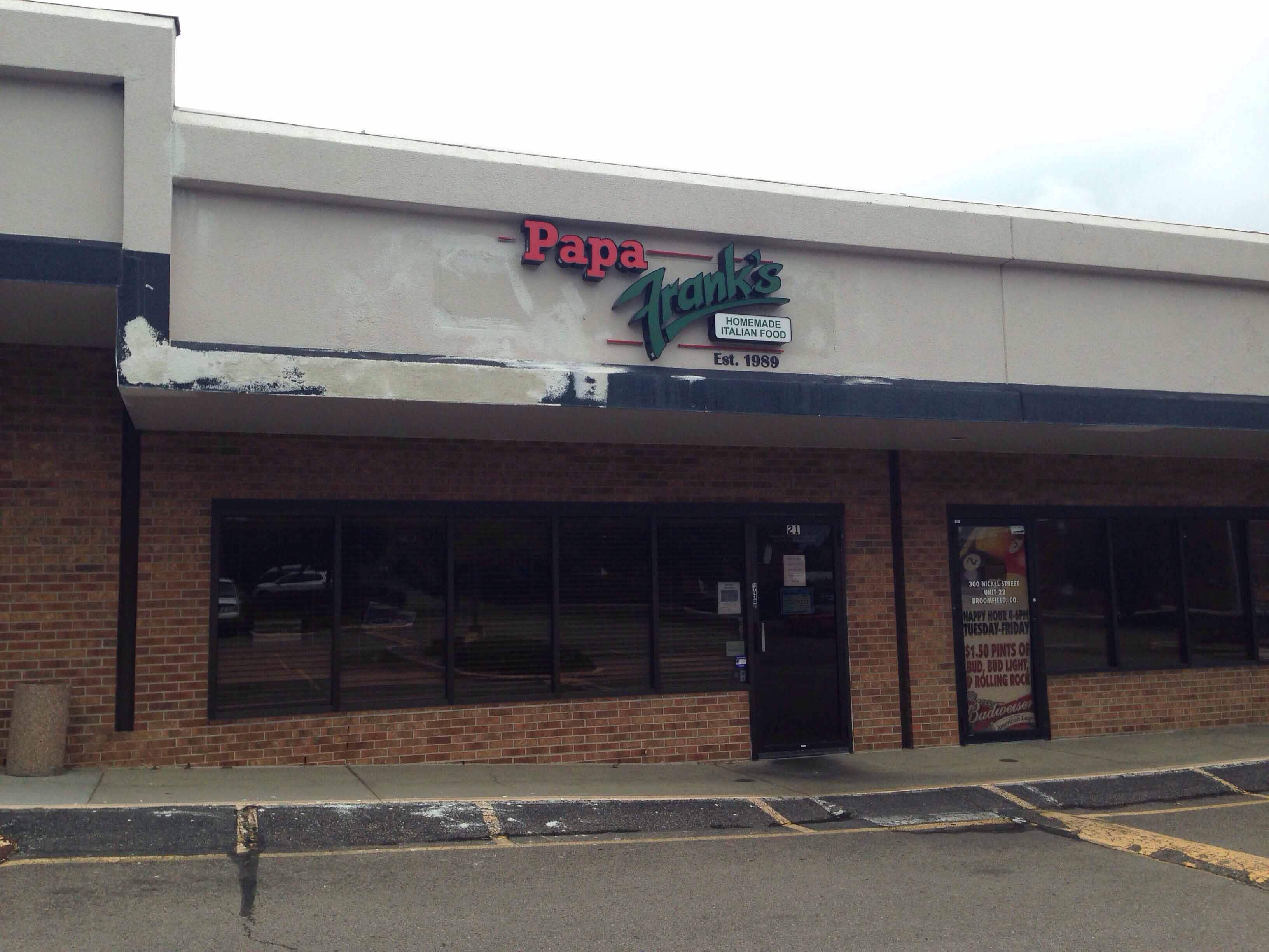 Papa Frank S Menu Menu For Papa Frank S Broomfield Denver