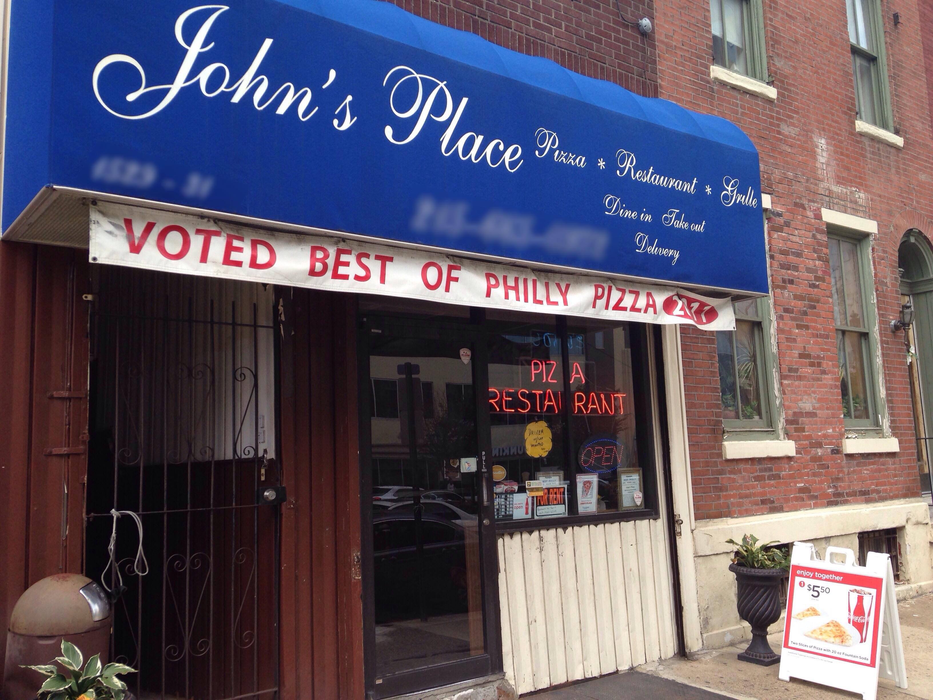 Menu of John's Place, Fairmount, Philadelphia