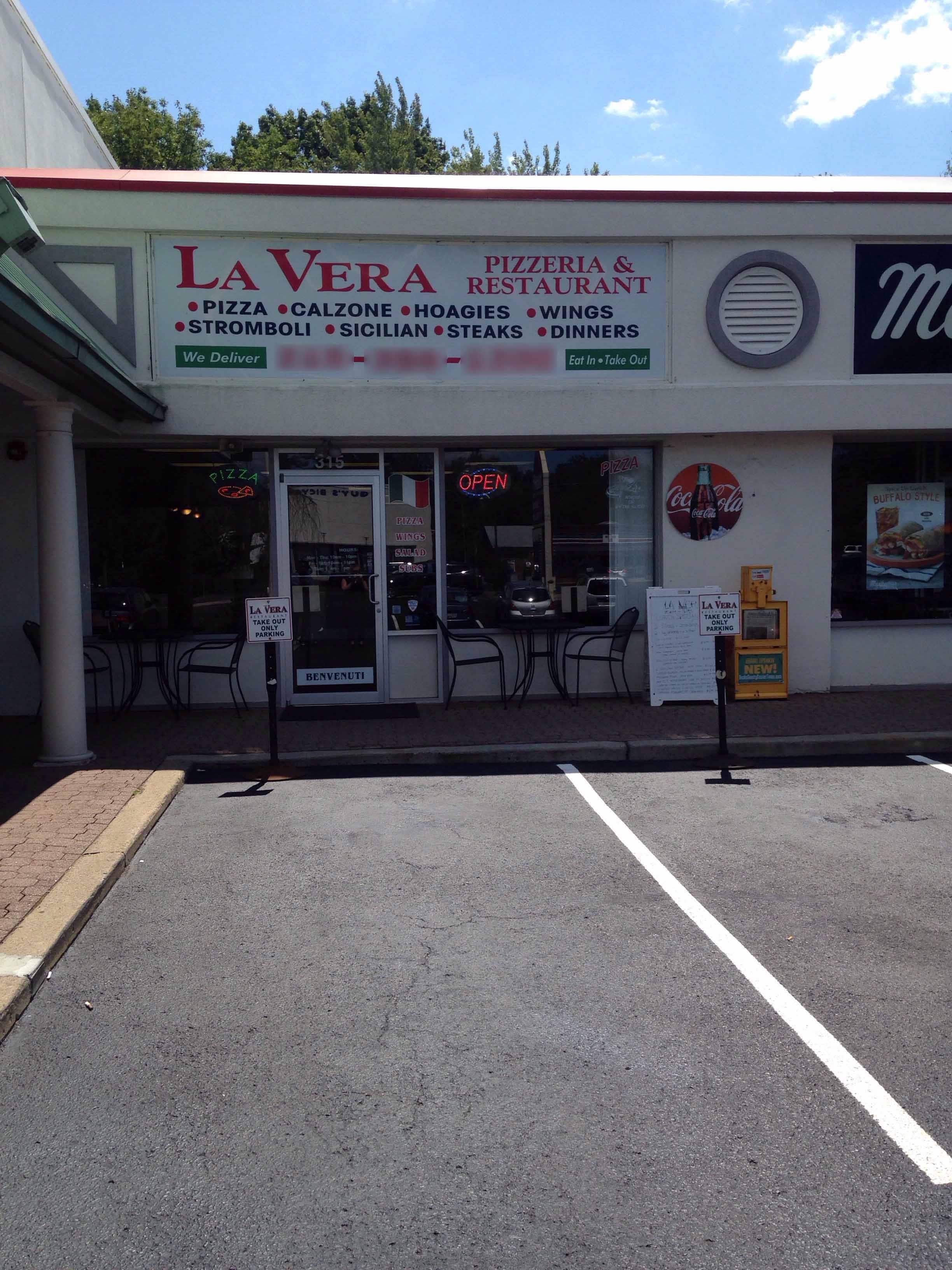 Menu of La Vera Pizzeria, FeastervilleTrevose, Bucks County