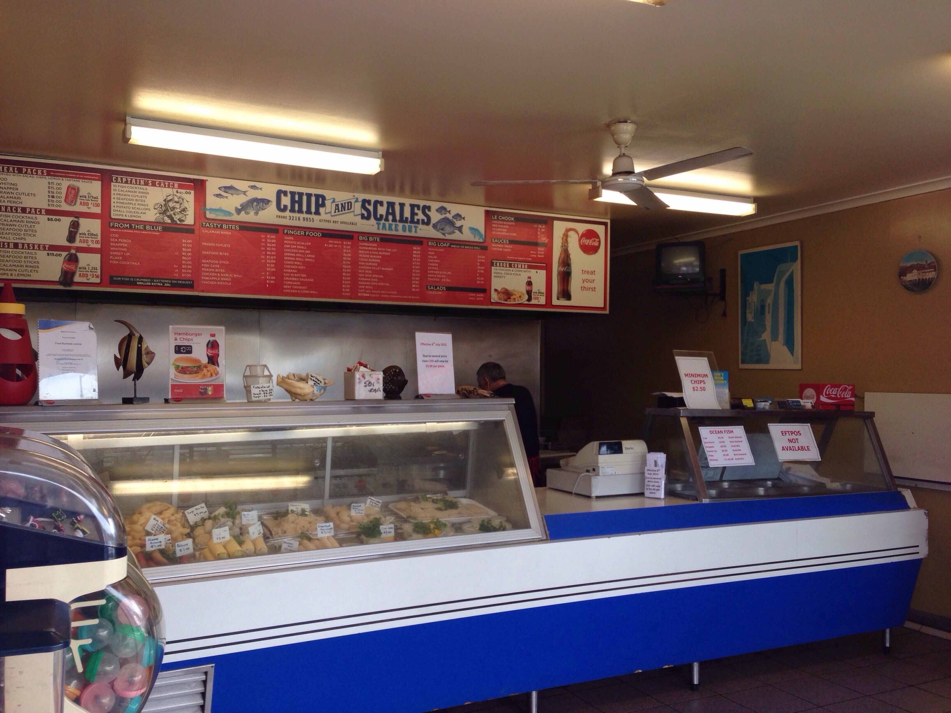 Menu of Chip 'n' Scales, Runcorn, Brisbane