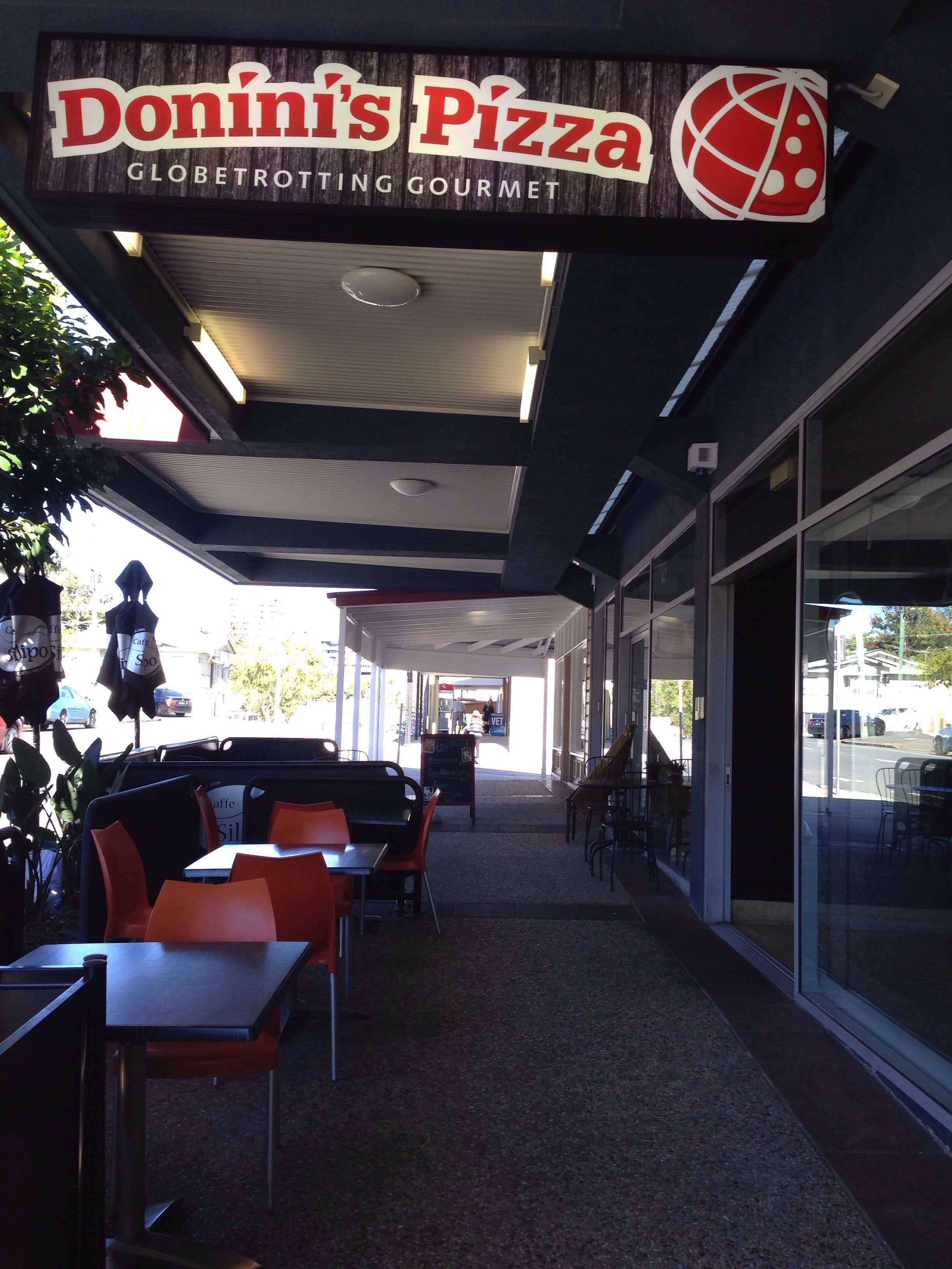 Menu of Donini's Pizza, West End, Brisbane