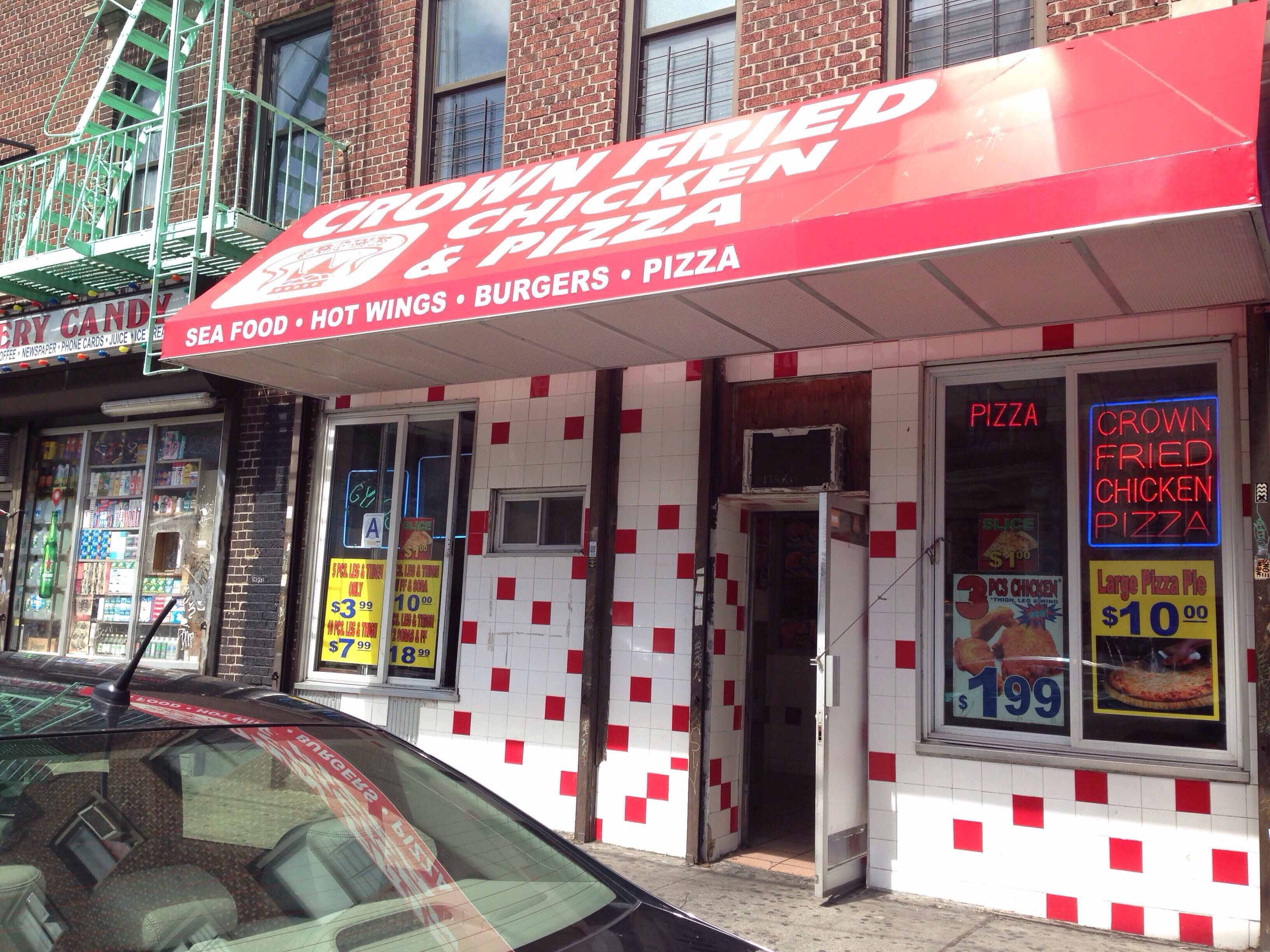 crown fried chicken and pizza brooklyn new york menu