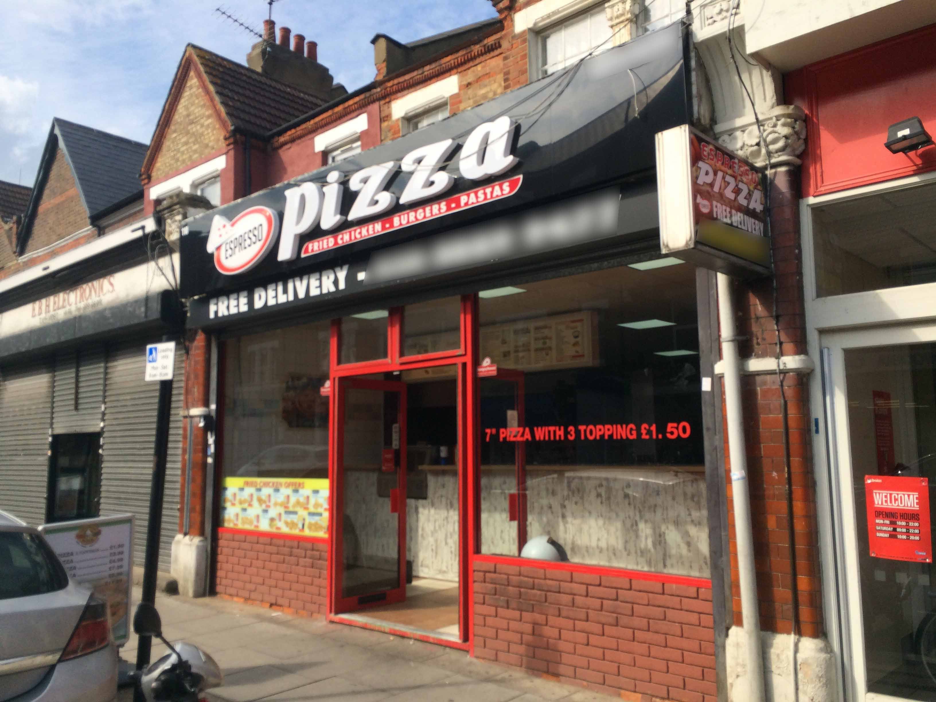 Menu of Espresso Pizza, Wood Green, London