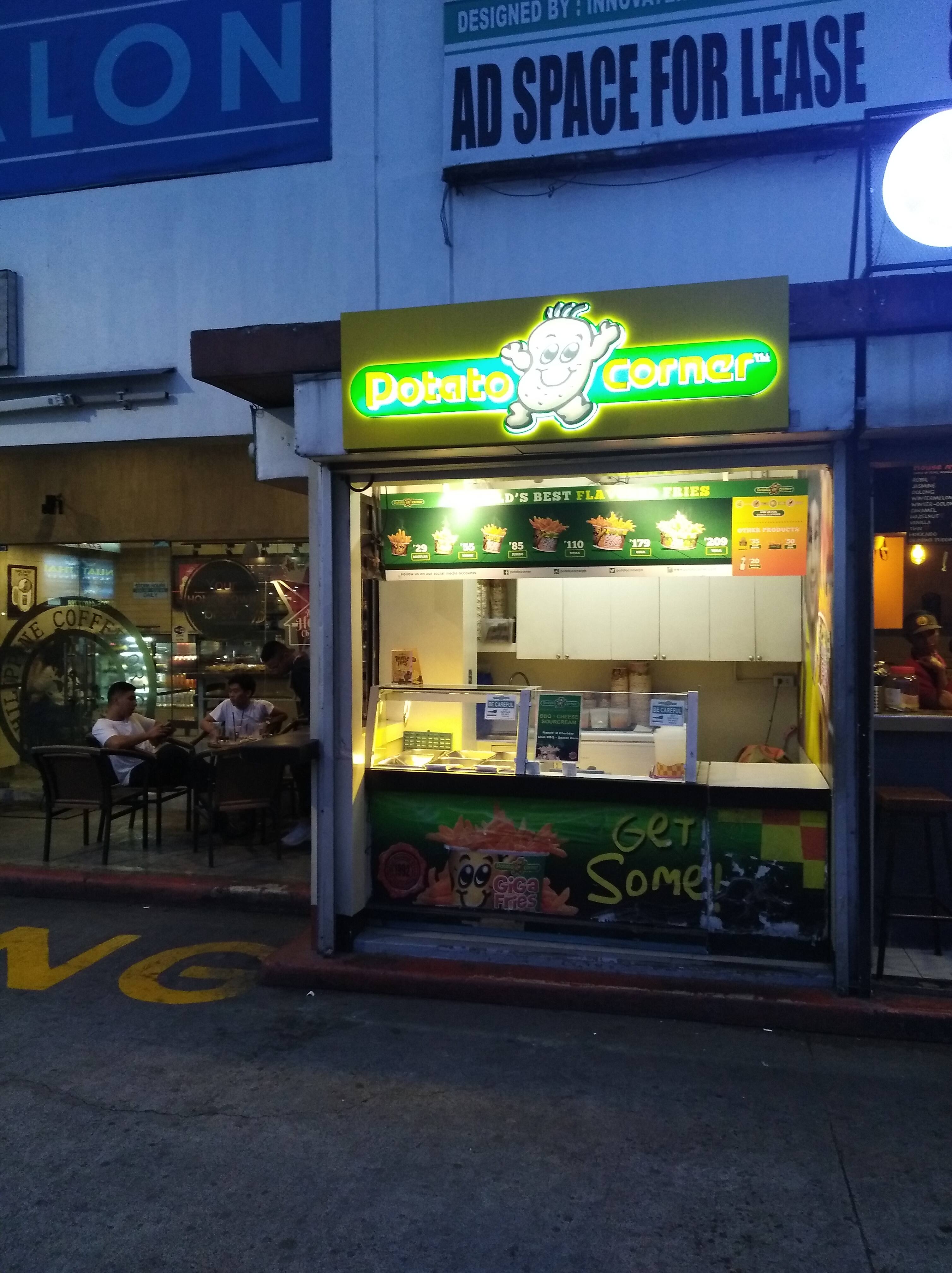 Menu of Potato Corner, Ninoy Aquino Airport Area, Pasay City