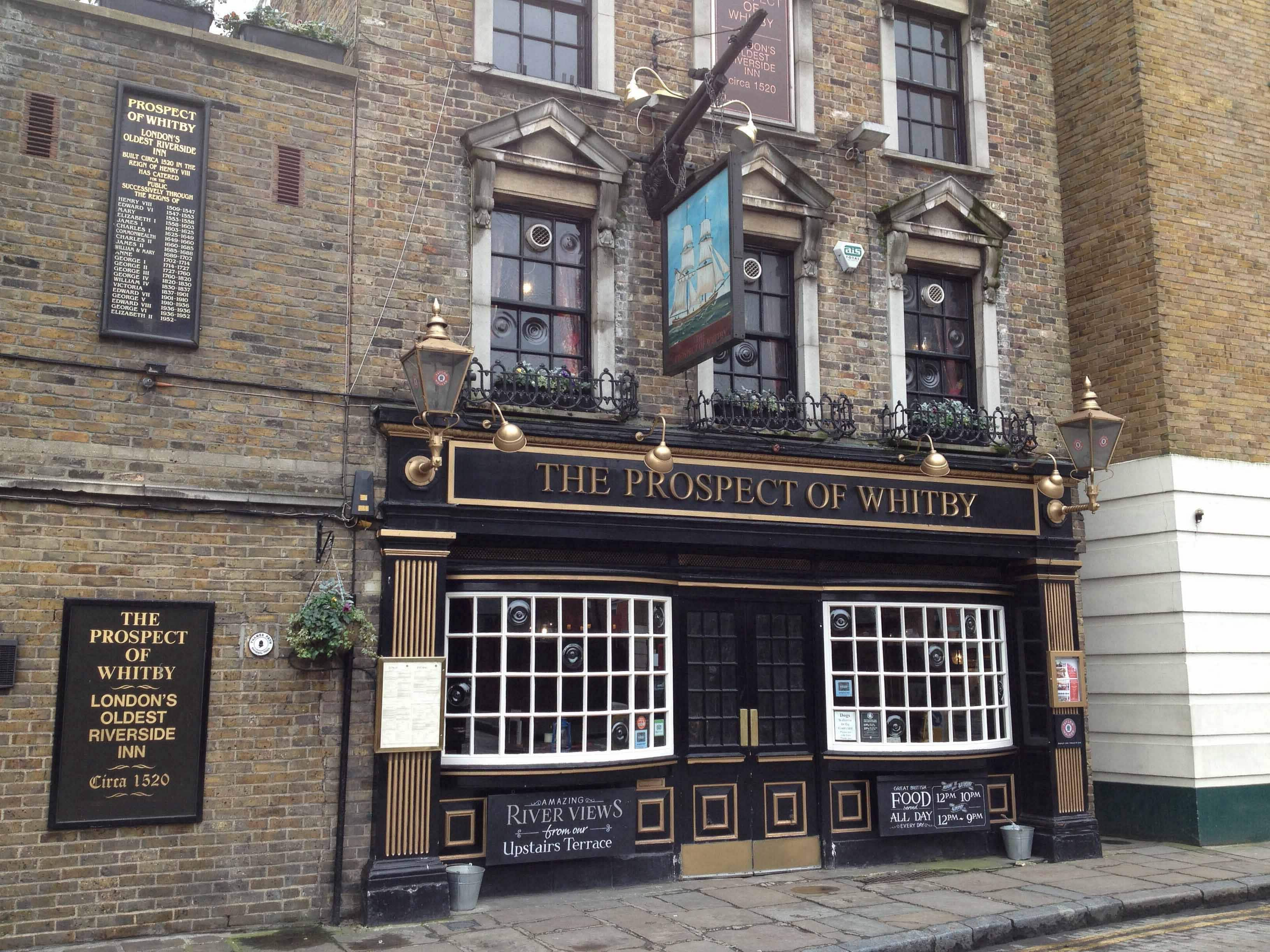 Menu of Prospect Of Whitby, Wapping, London