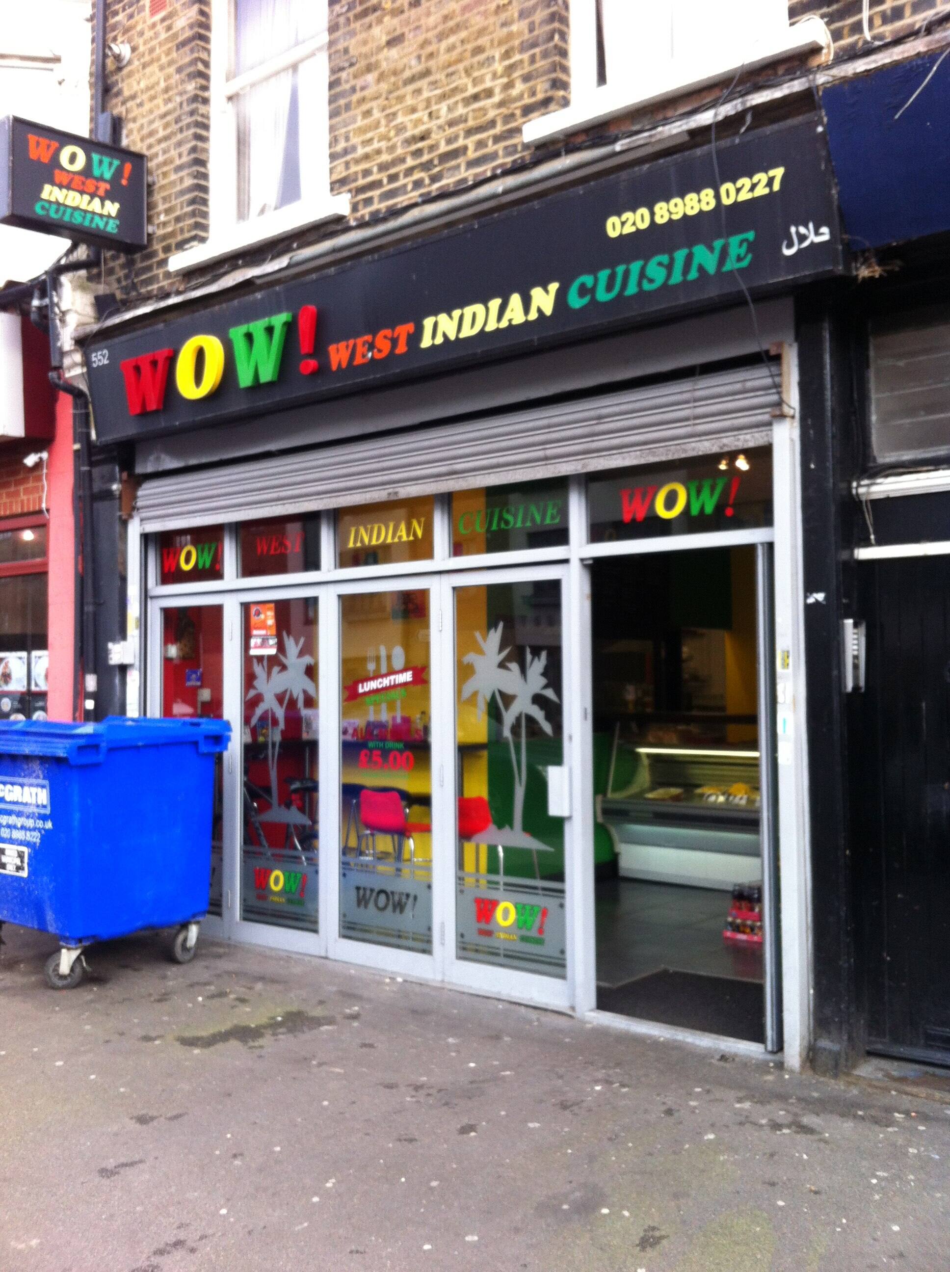 Menu of Wow West Indian Cuisine, Leytonstone, London