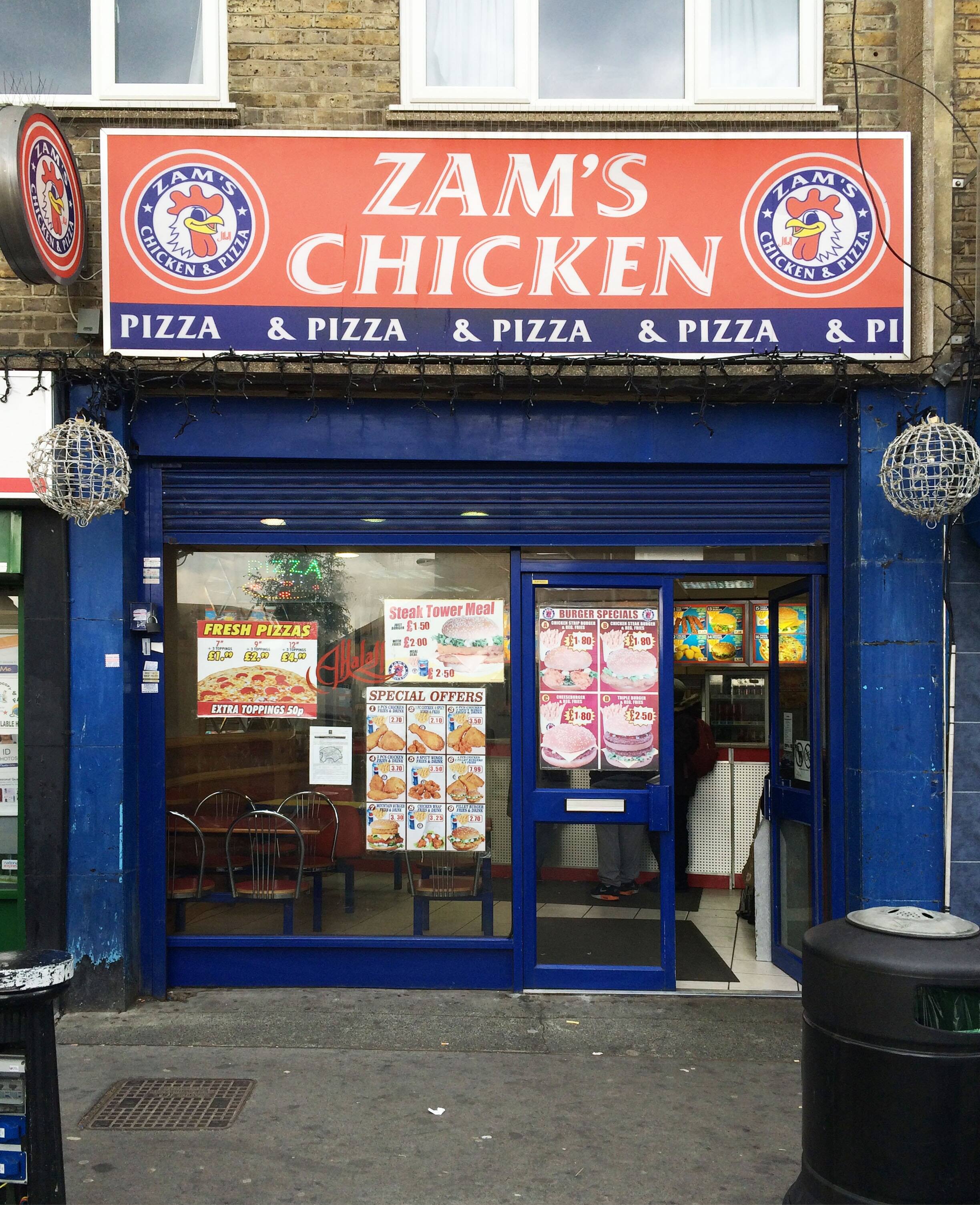 Menu of Zam's Chicken, Kentish Town, London