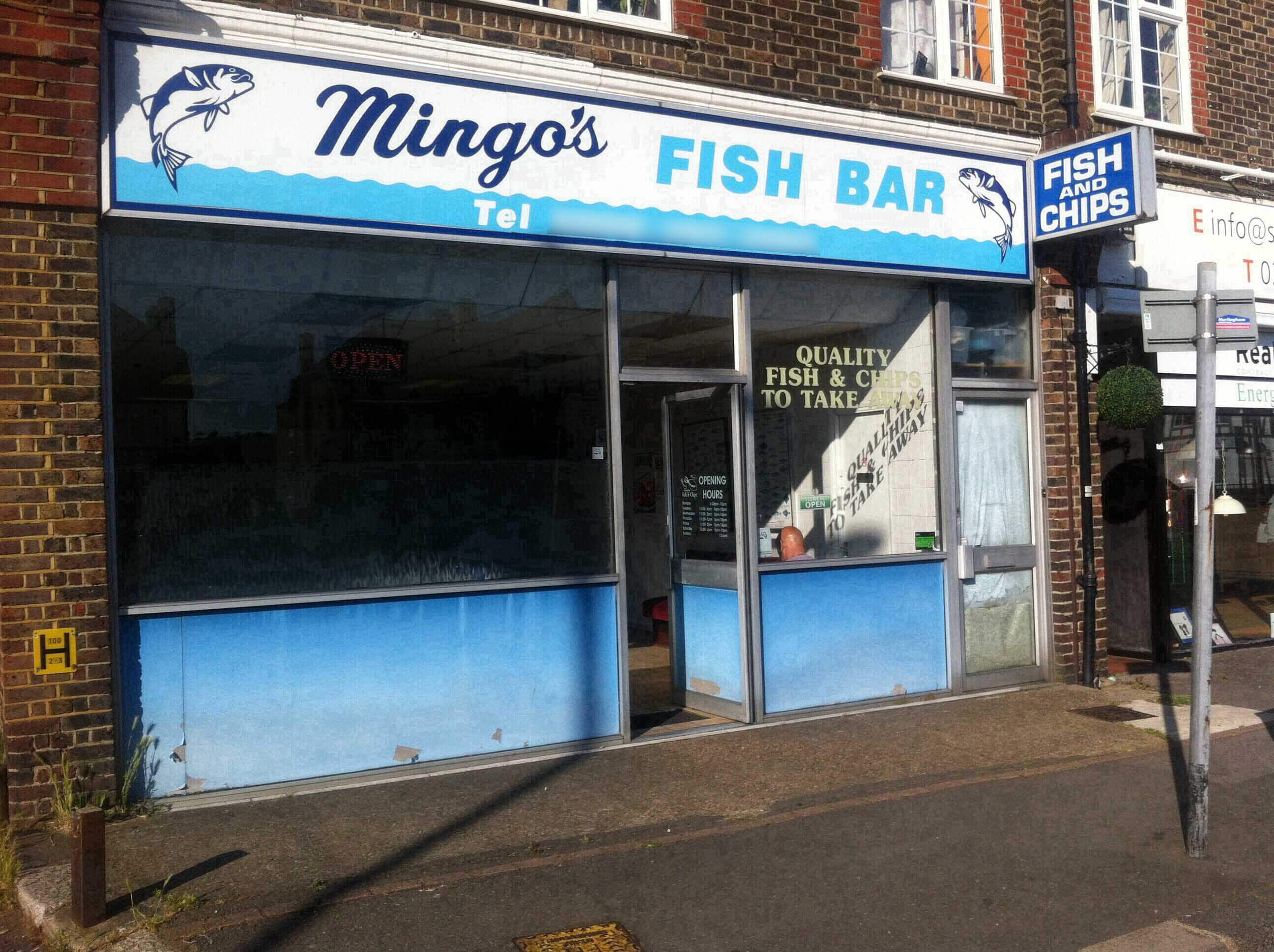 Menu of Mingo's Fish Bar, Epsom, London